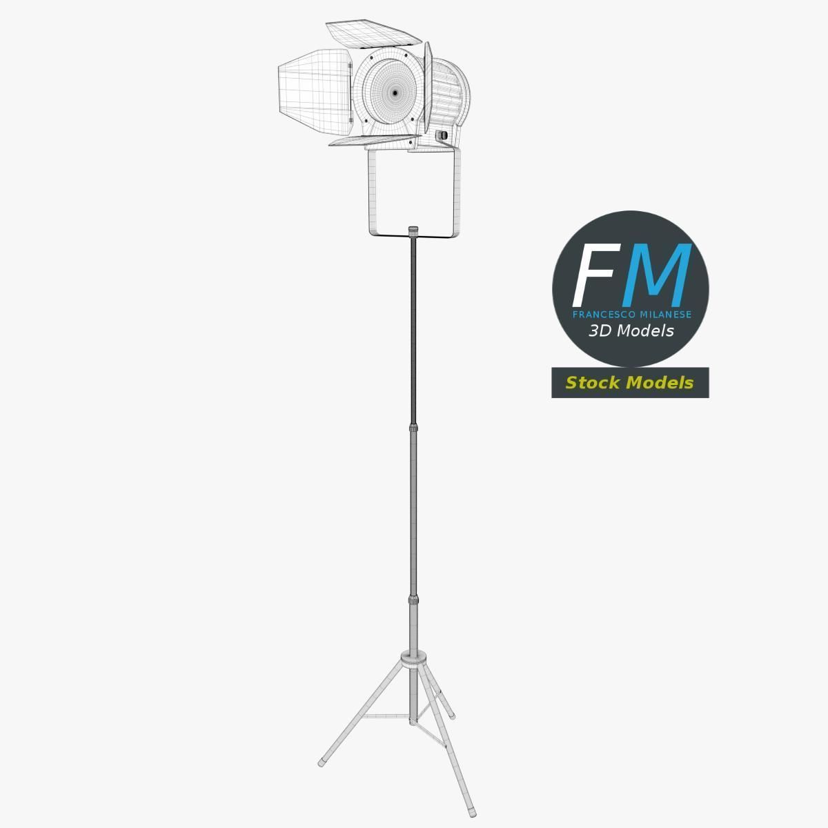 DMX stage light on tripod 1 3D model_7