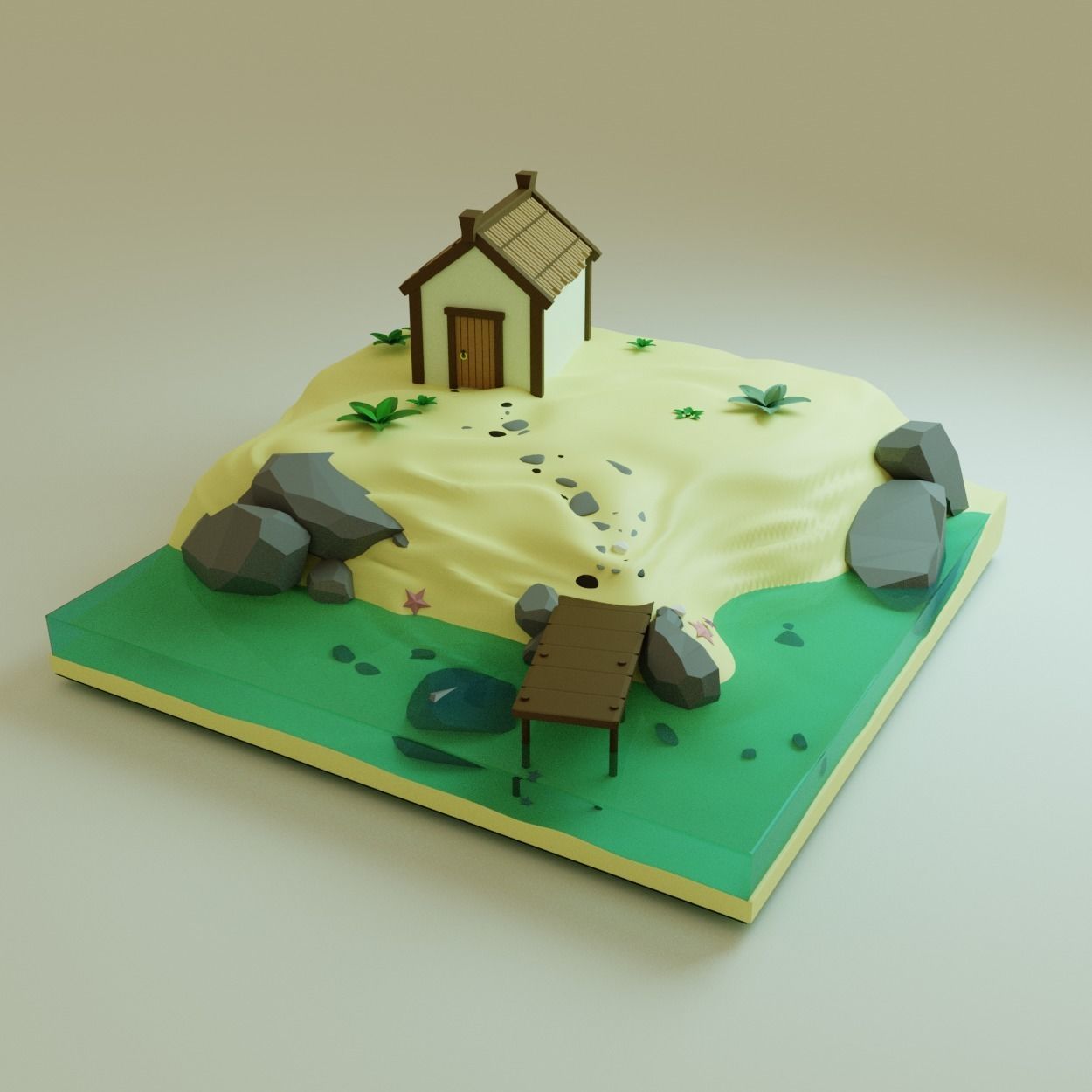 luxury ilend PBR low-poly game ready Low-poly 3D model 3D model_11