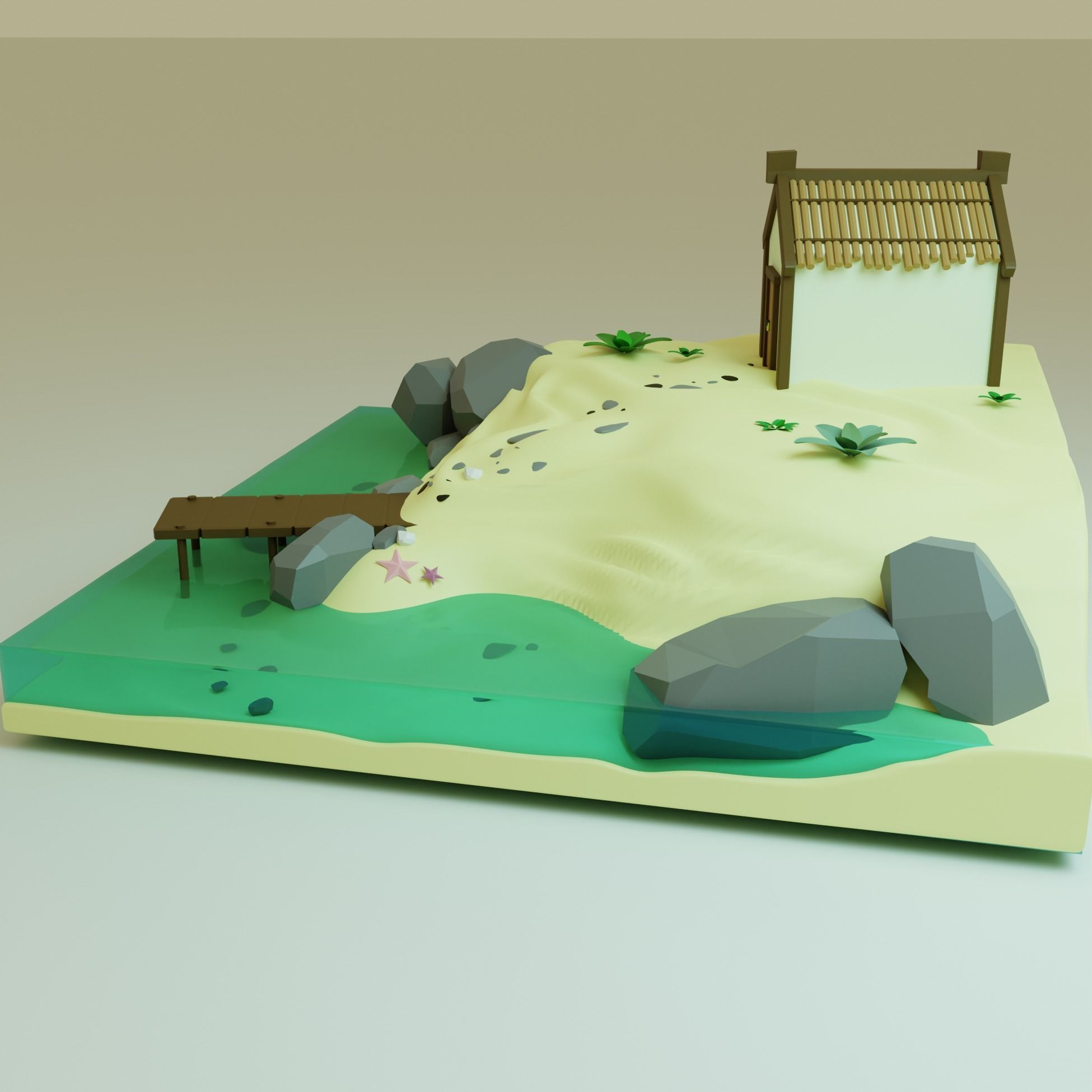 luxury ilend PBR low-poly game ready Low-poly 3D model 3D model_5