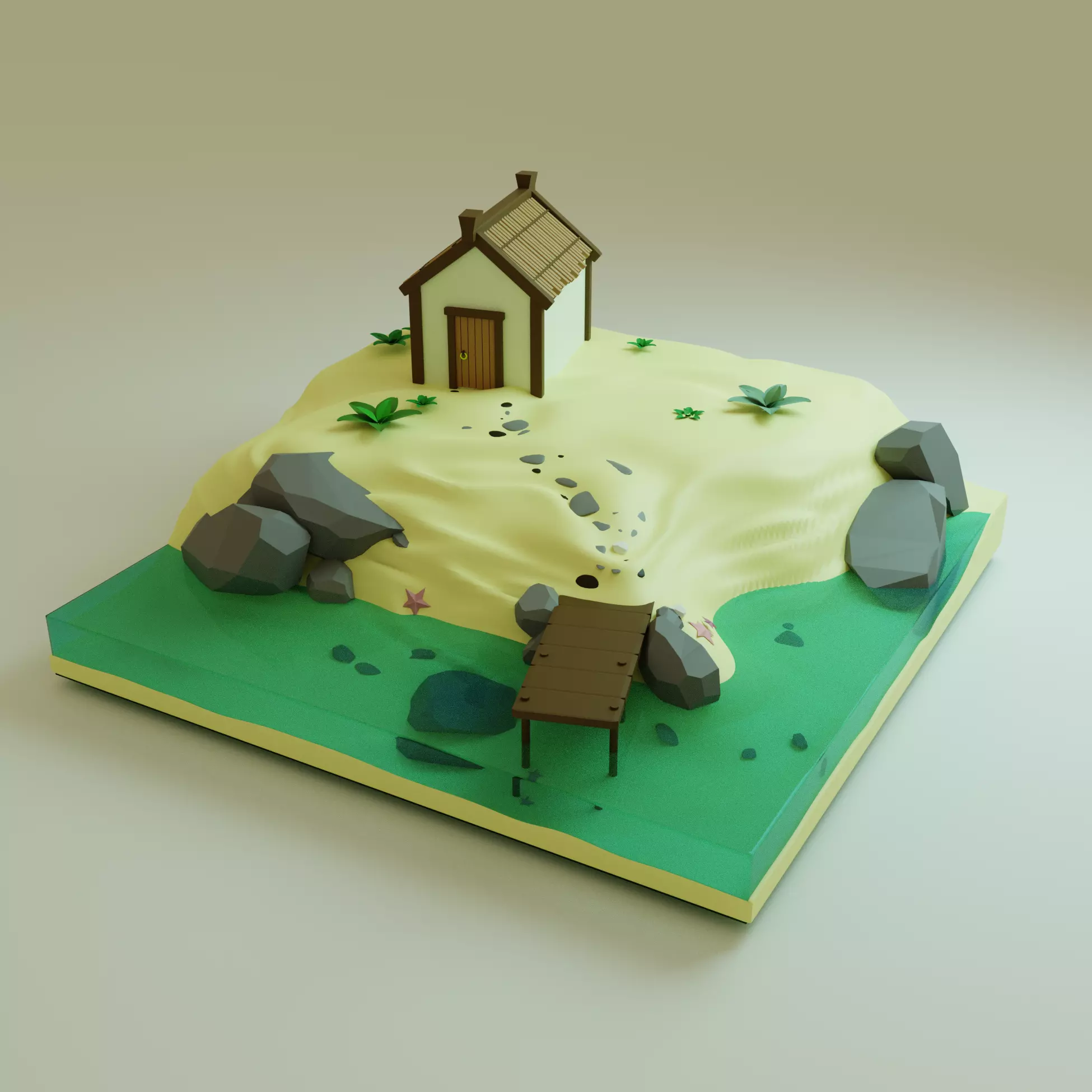 luxury ilend PBR low-poly game ready Low-poly 3D model 3D model_0