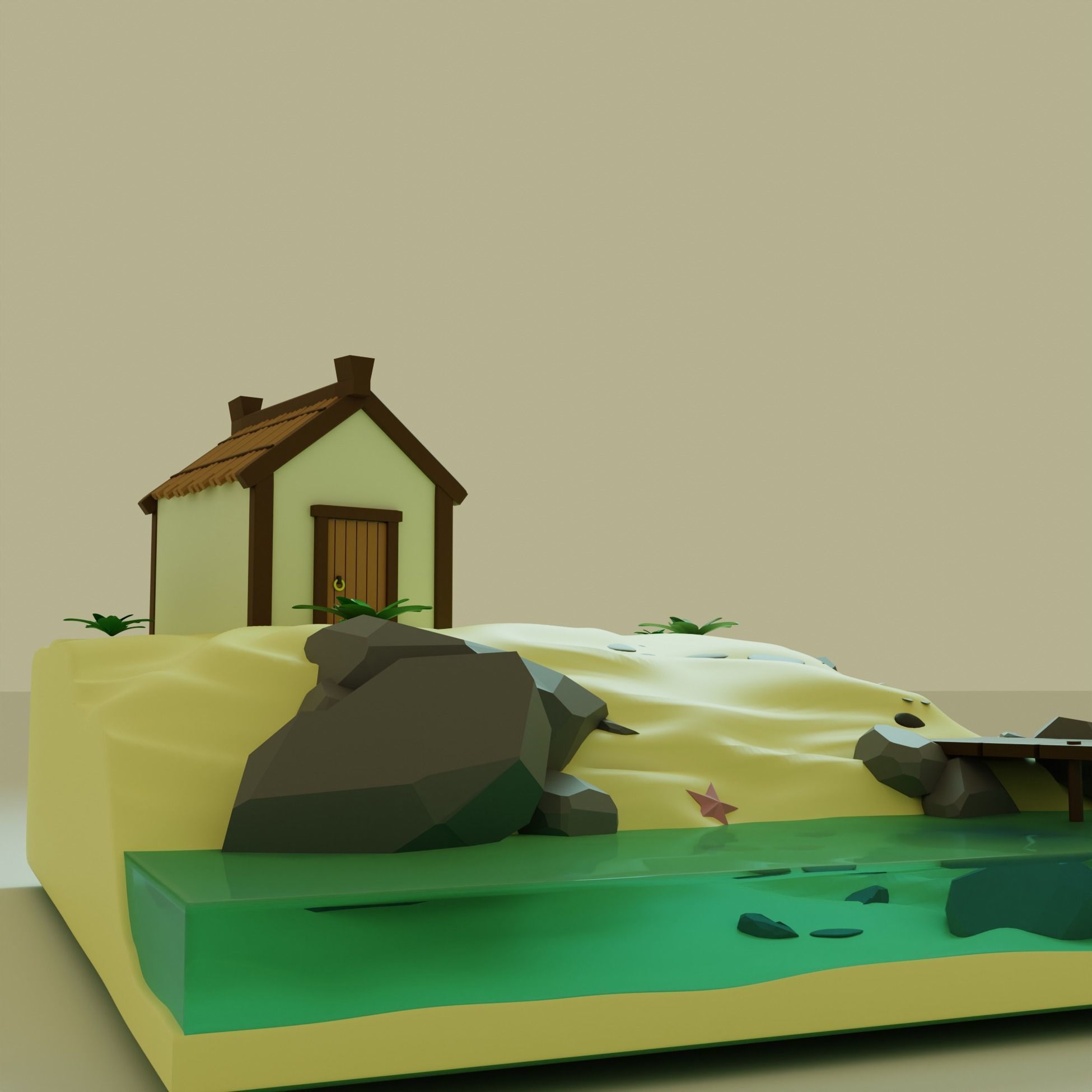 luxury ilend PBR low-poly game ready Low-poly 3D model 3D model_3