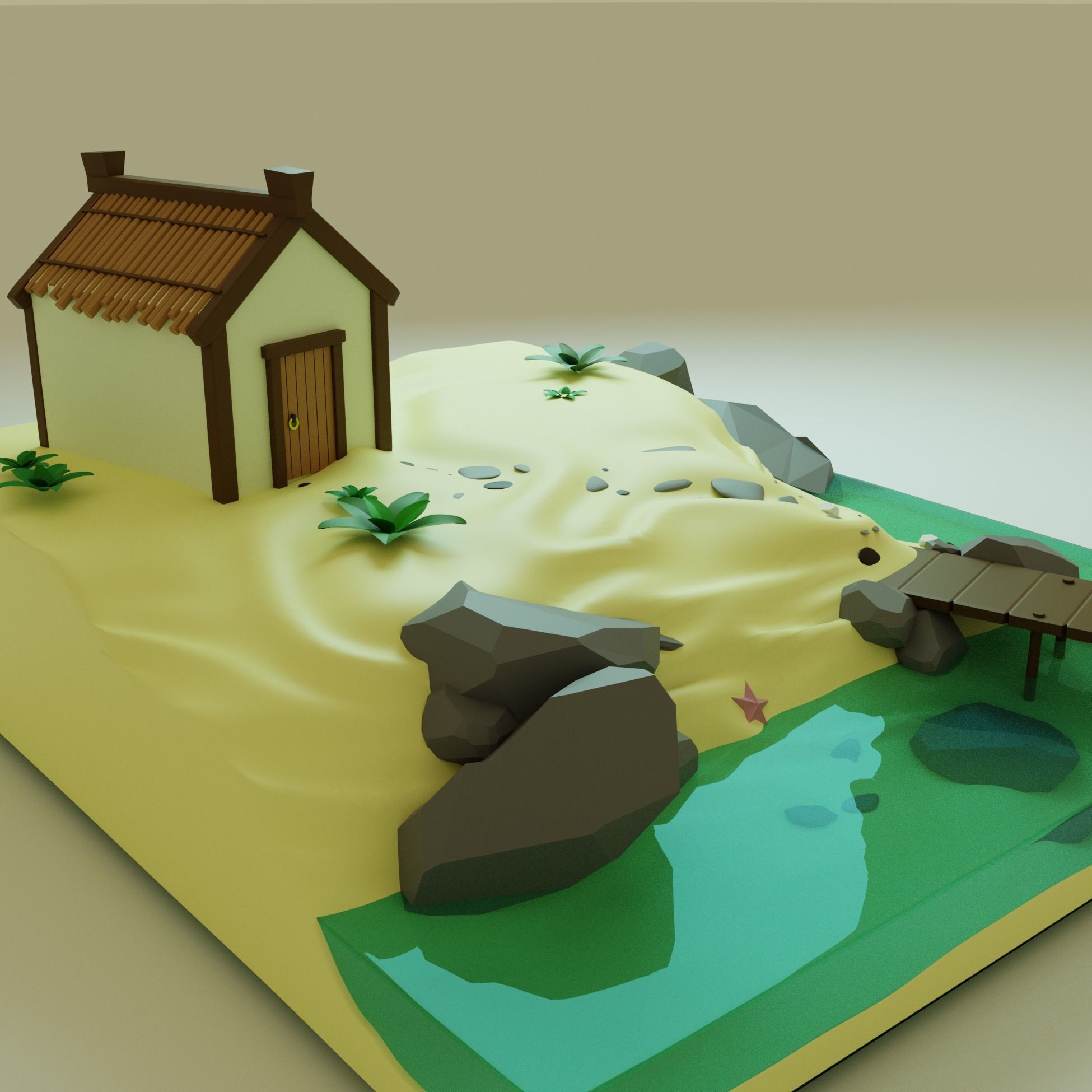 luxury ilend PBR low-poly game ready Low-poly 3D model 3D model_1