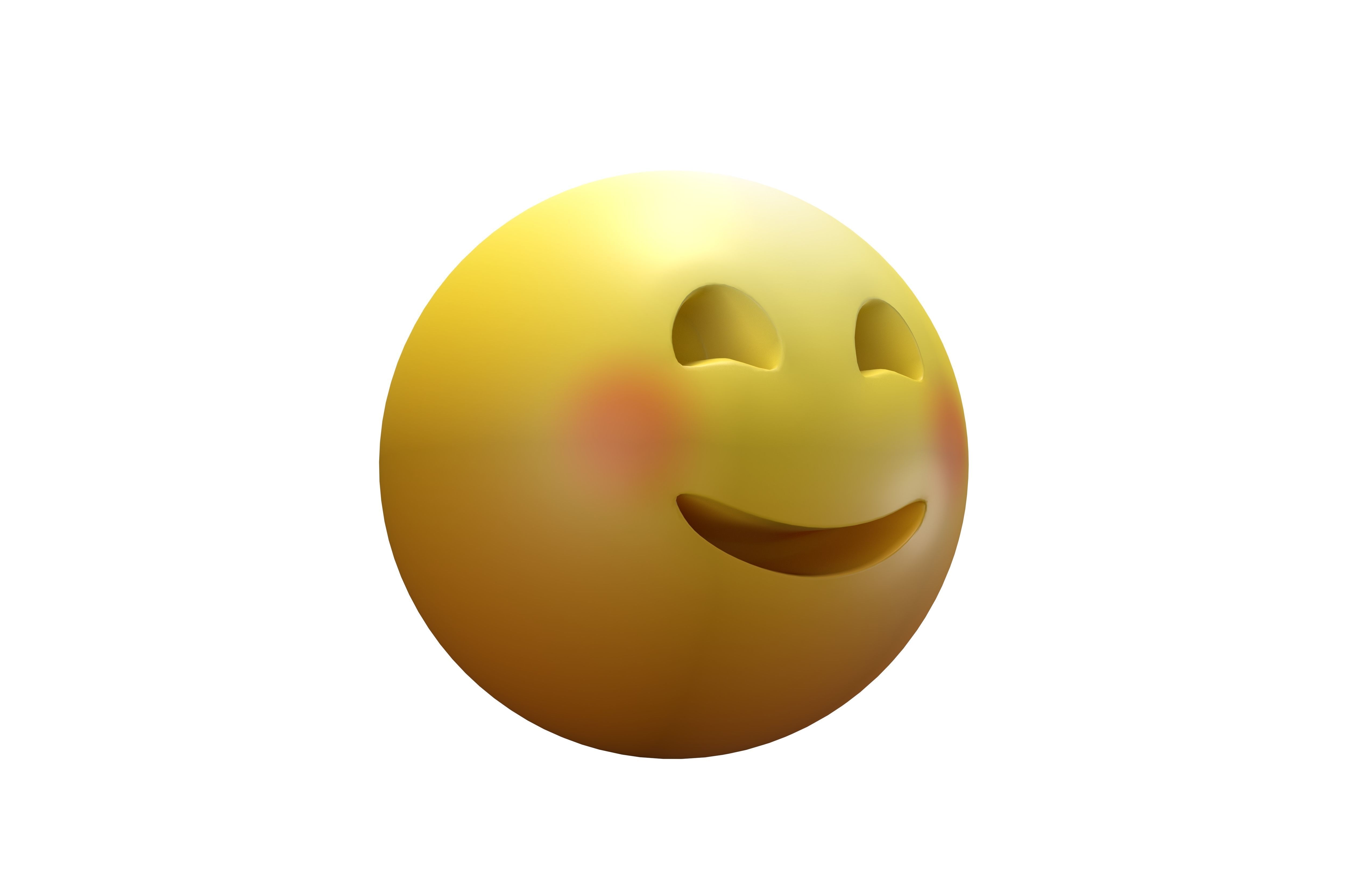 Smiling Face With Smiling Eyes 06 Low-poly 3D model_3