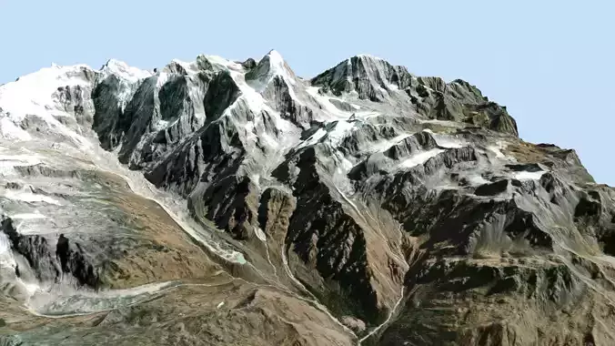 Mountain landscape Numberchuli Nepal 3D model