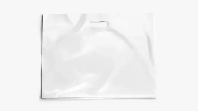 Die-cut plastic bag wide Low-poly 3D model