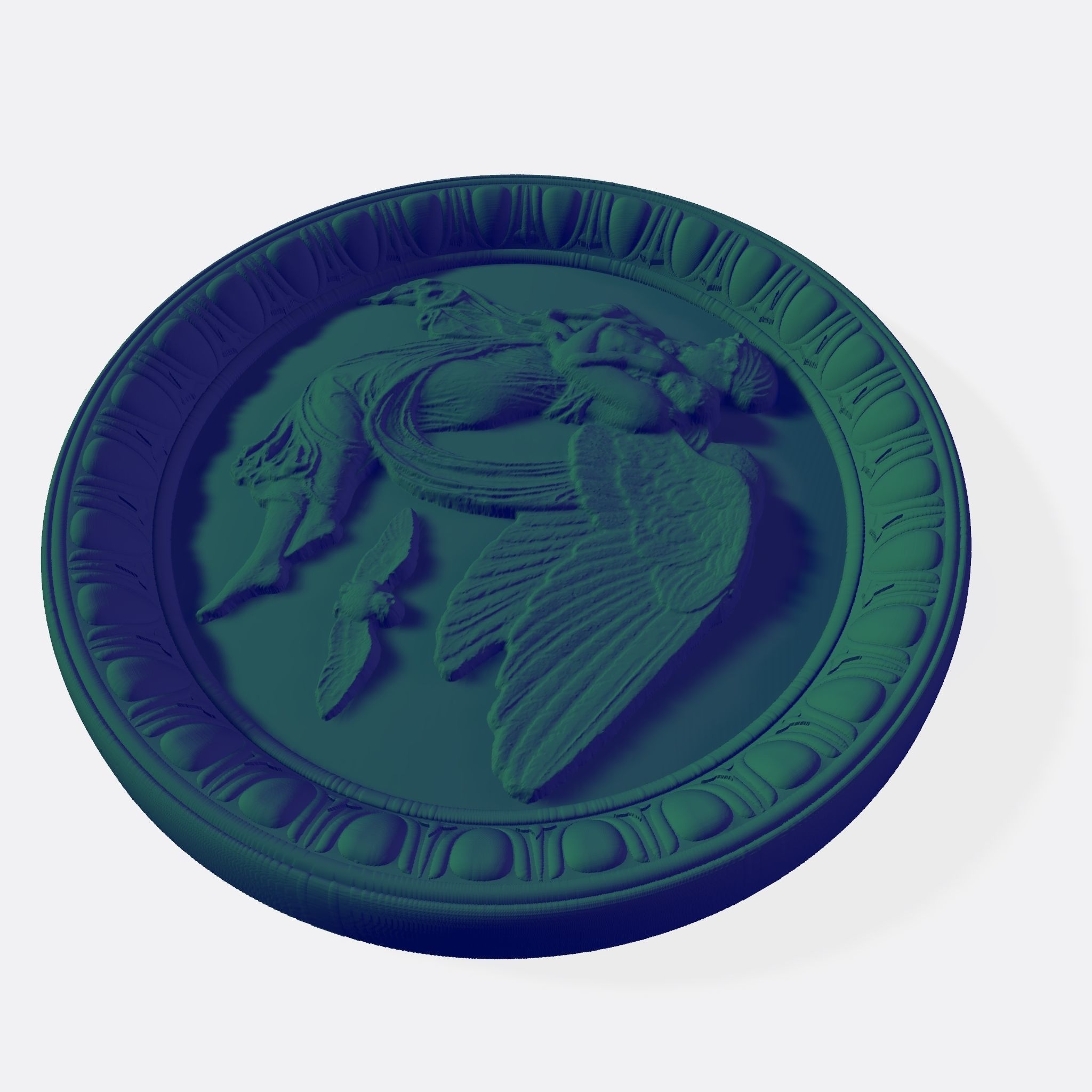 Angel on a plate 3D print model_13