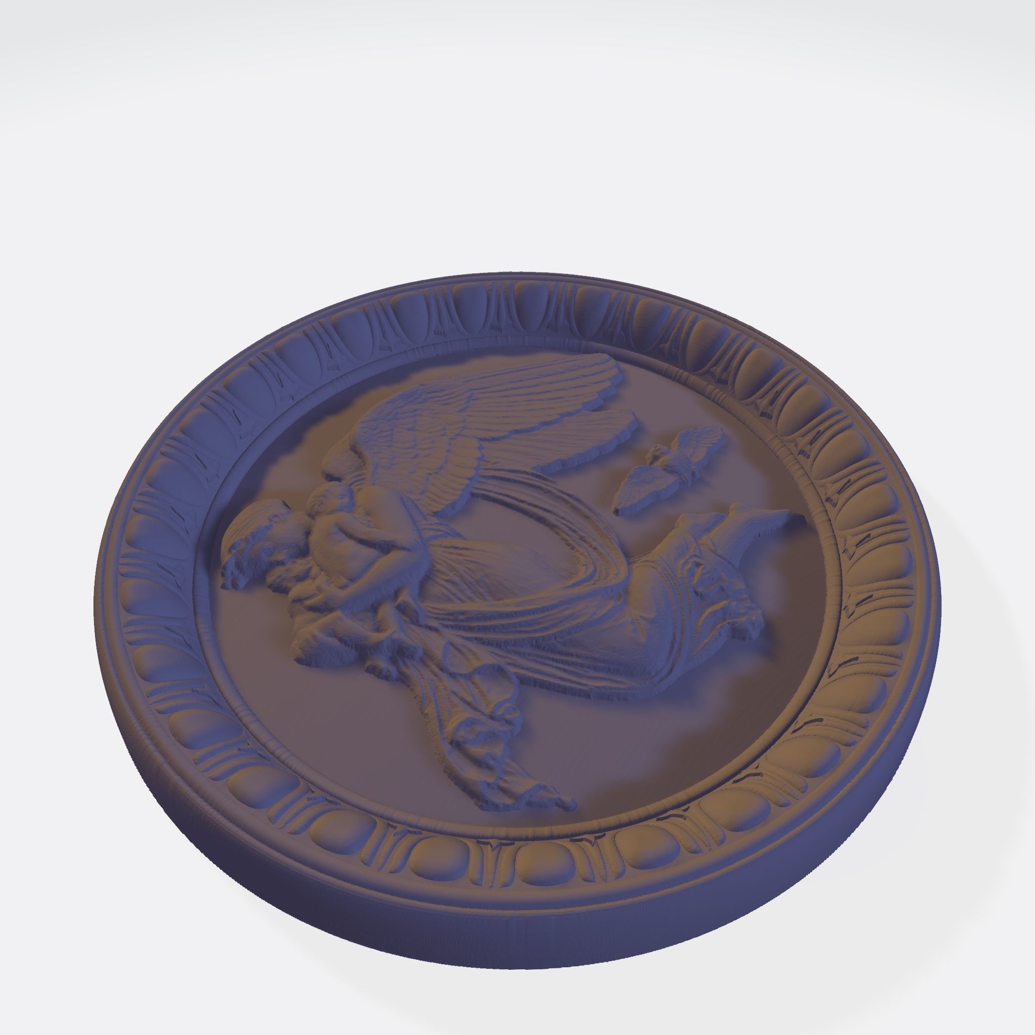 Angel on a plate 3D print model_18