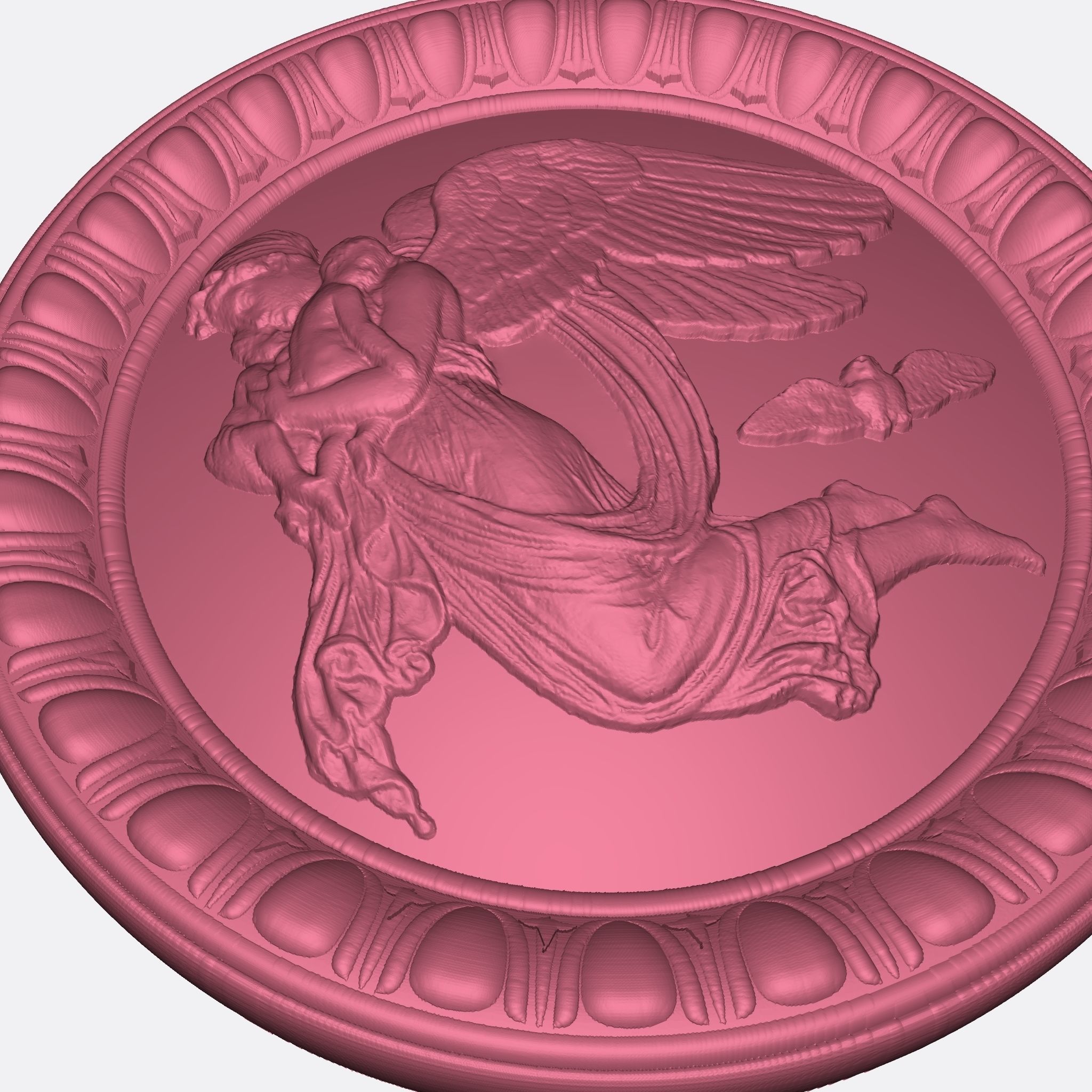 Angel on a plate 3D print model_9