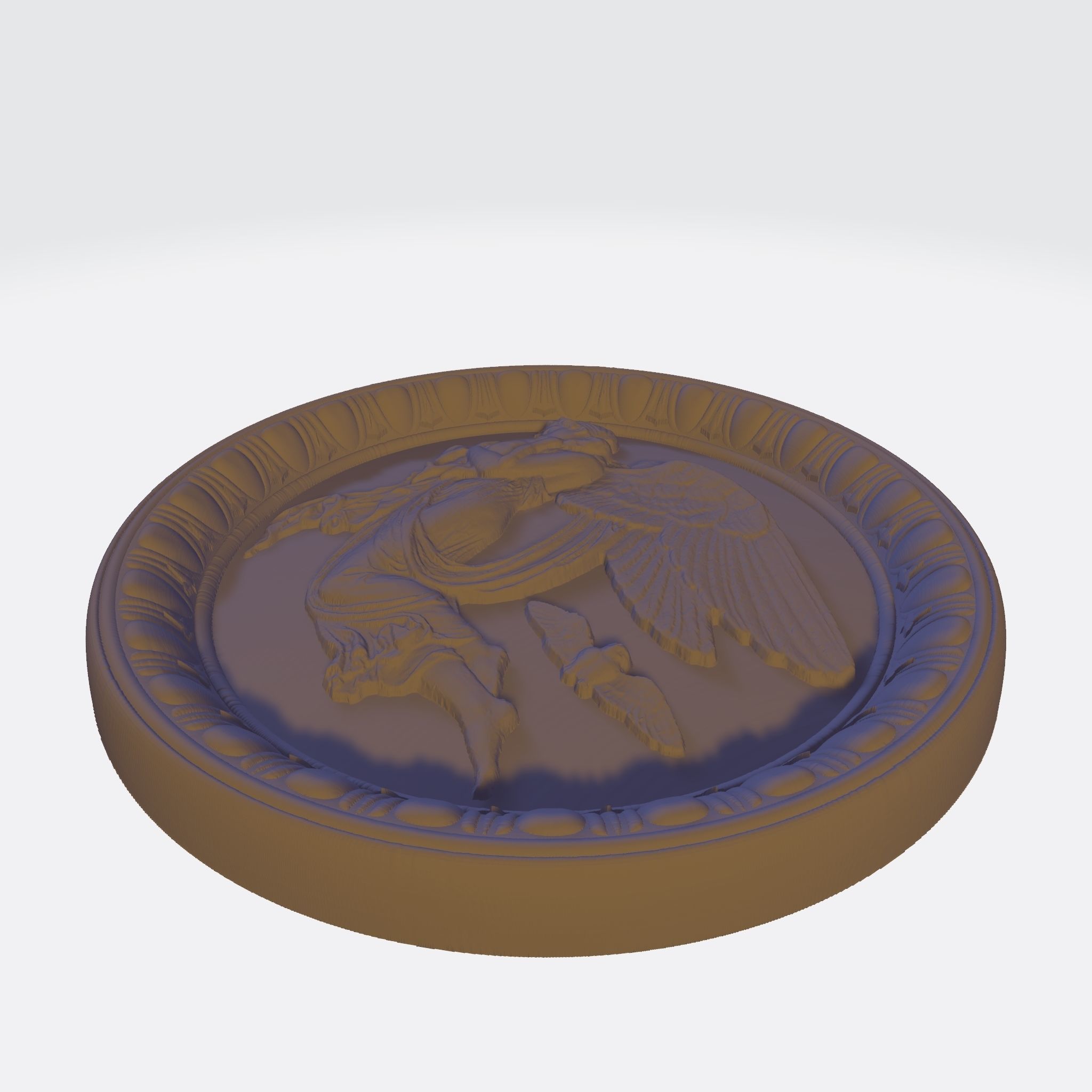 Angel on a plate 3D print model_16