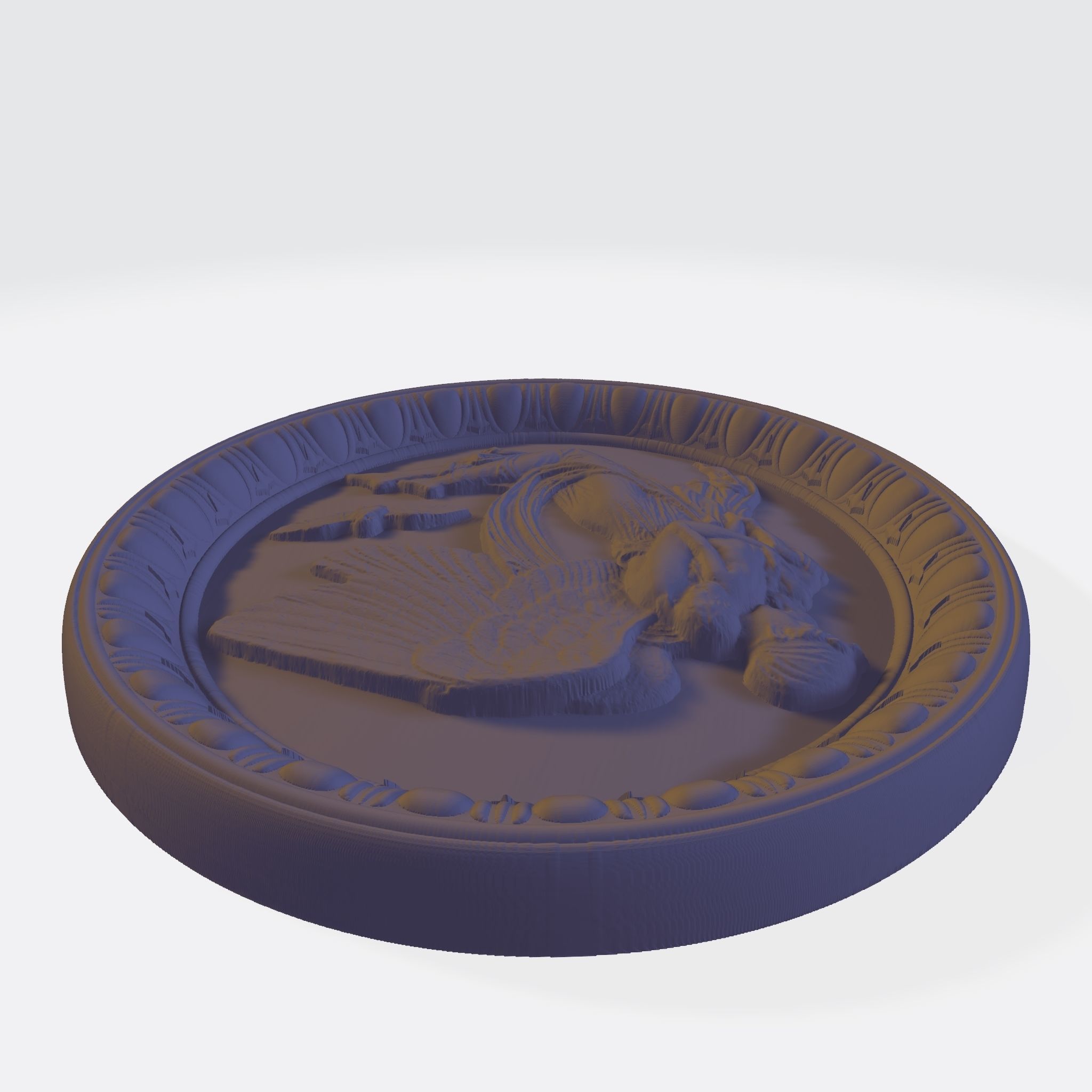 Angel on a plate 3D print model_19