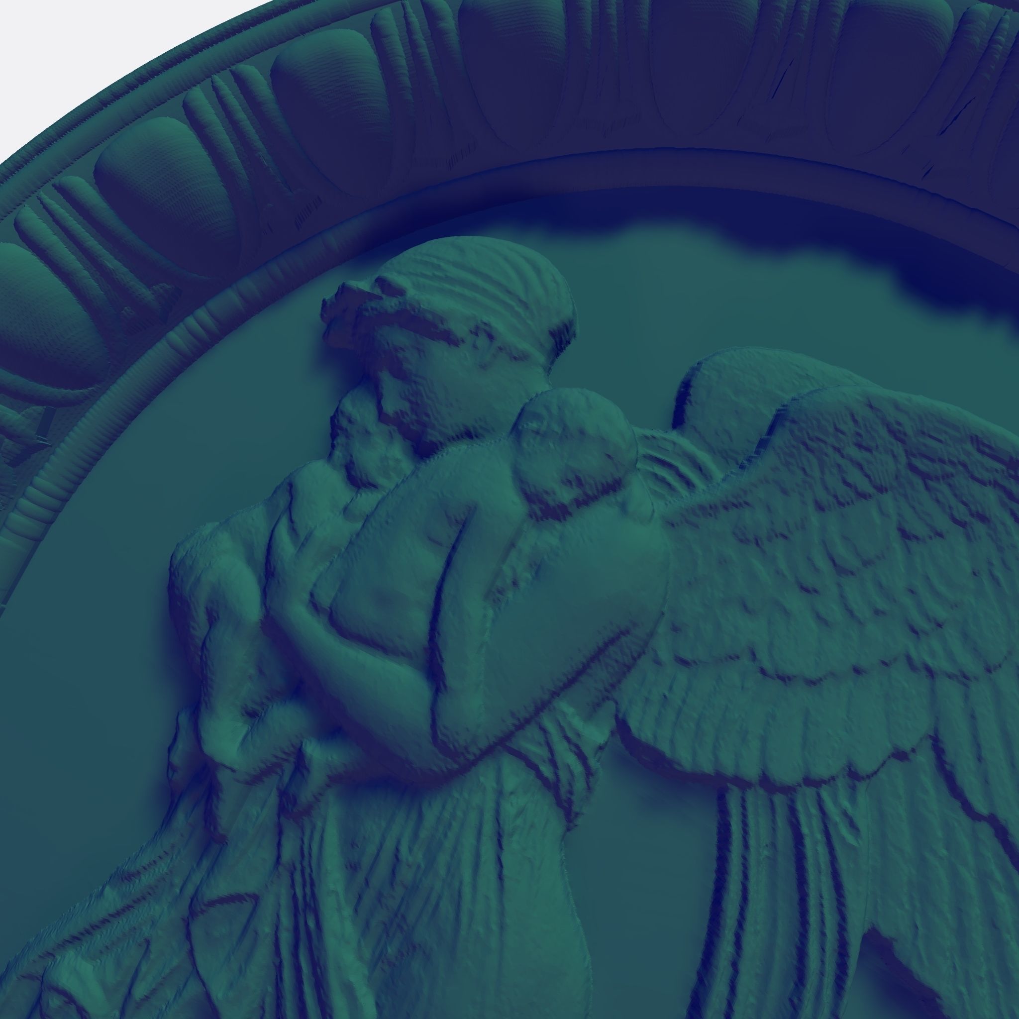 Angel on a plate 3D print model_8