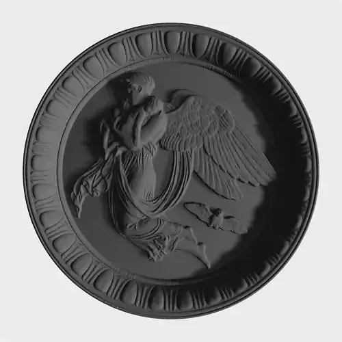 Angel on a plate 3D print model
