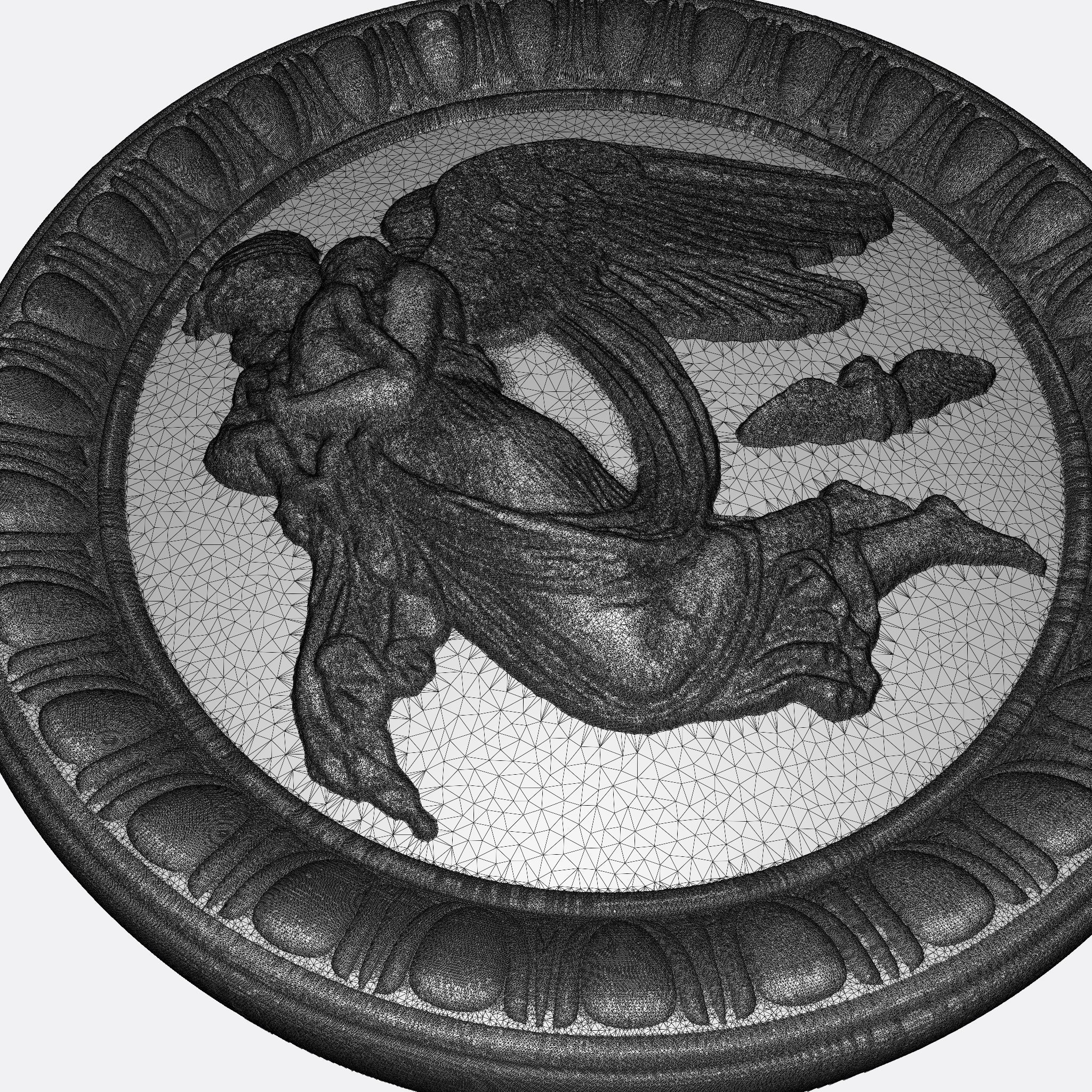 Angel on a plate 3D print model_10