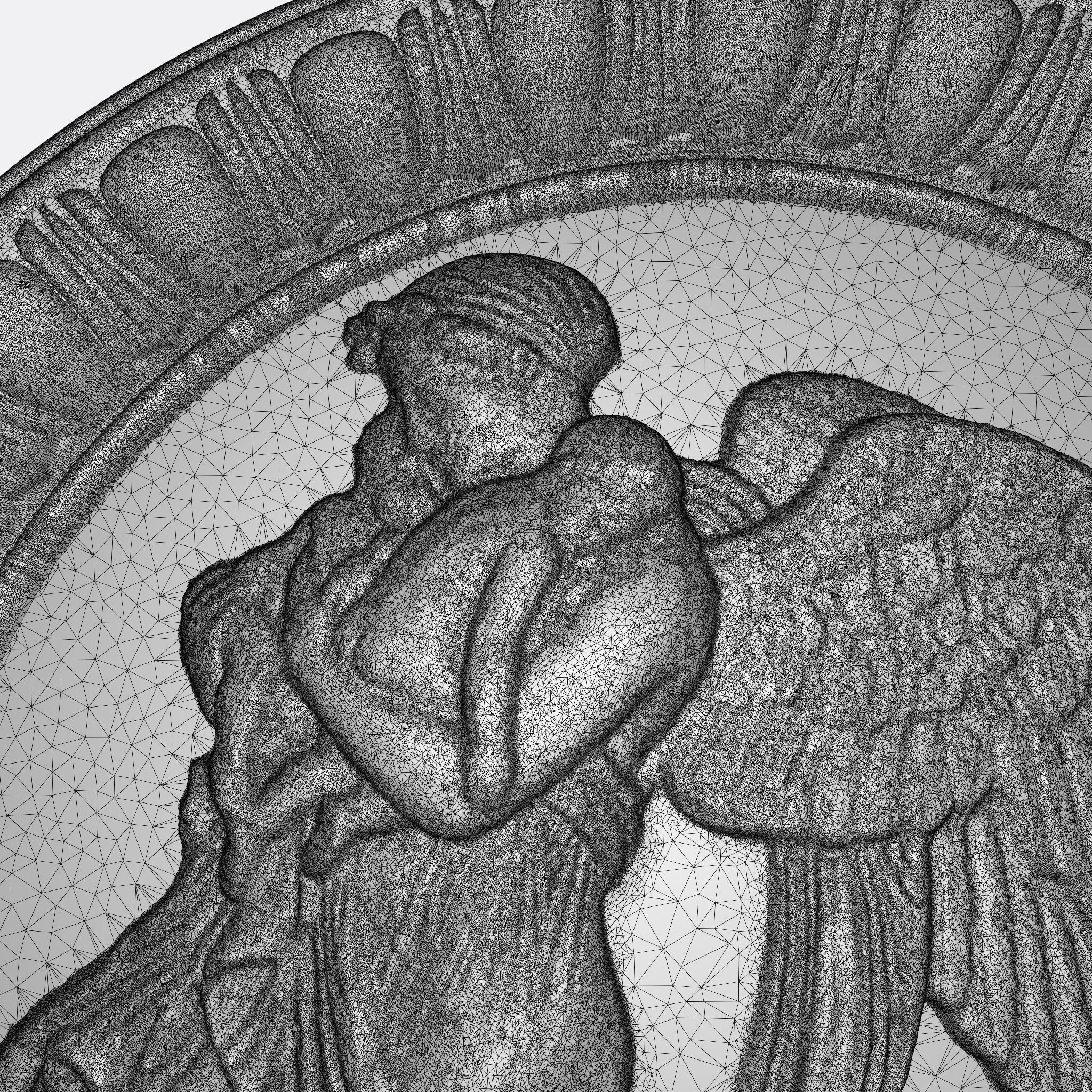 Angel on a plate 3D print model_6