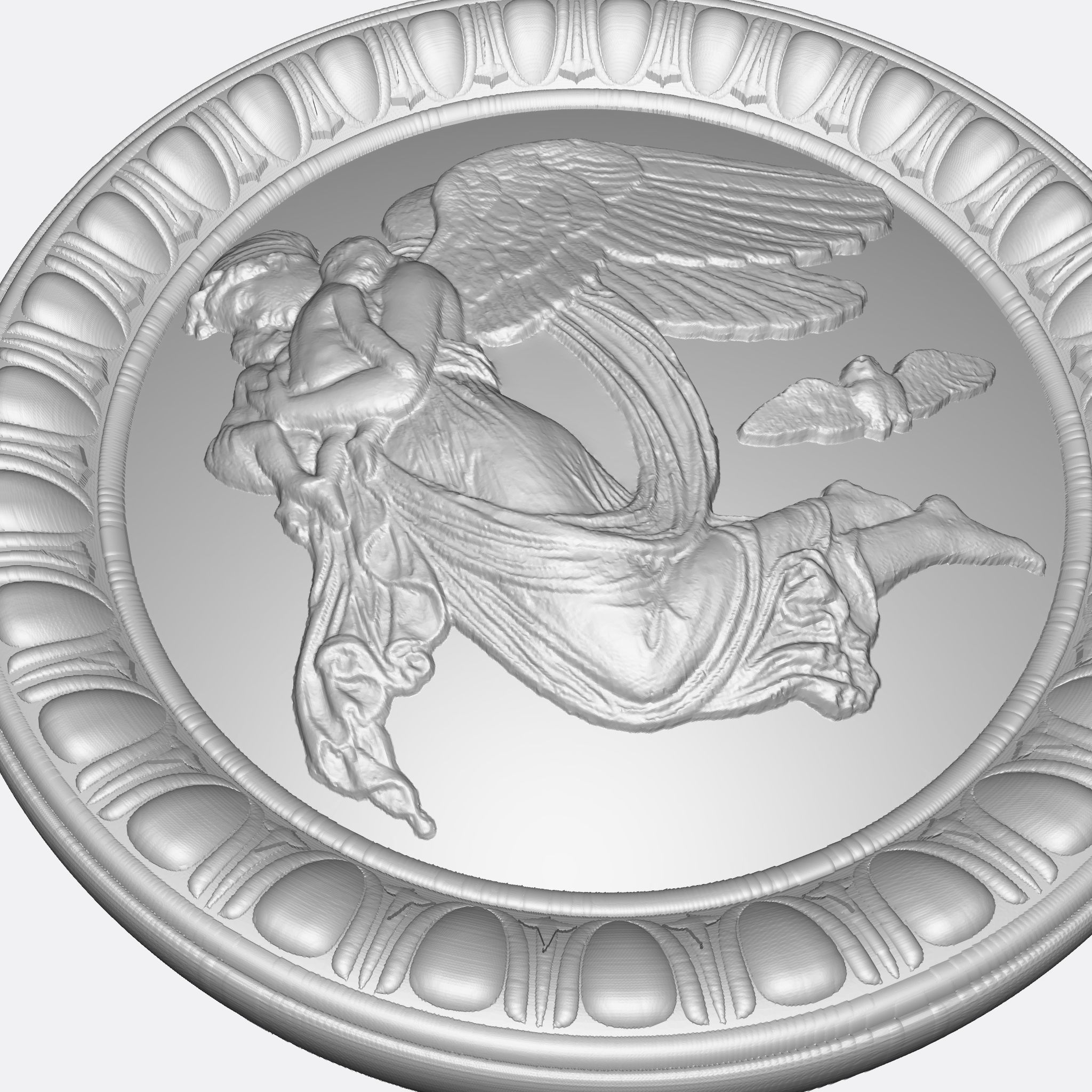 Angel on a plate 3D print model_11