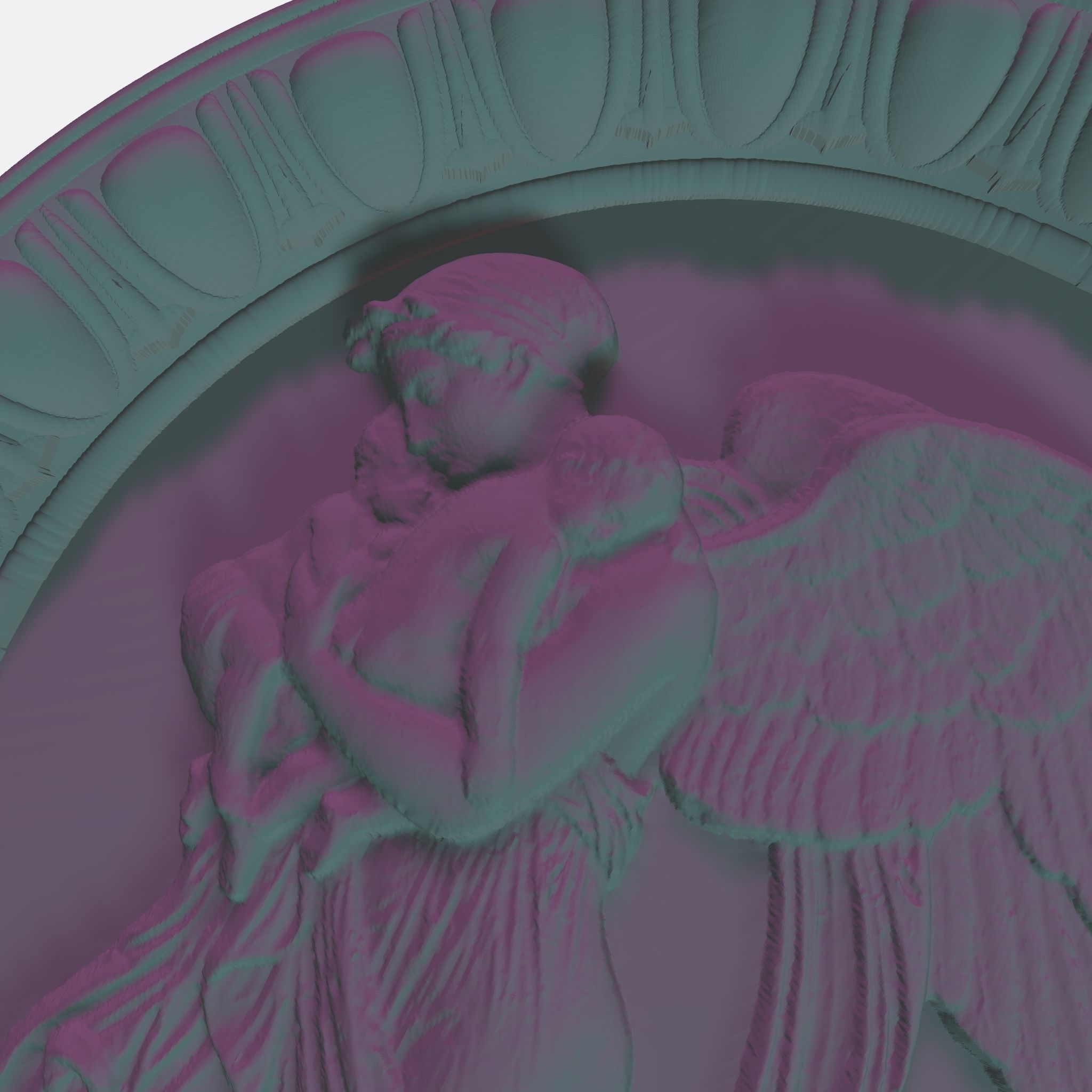 Angel on a plate 3D print model_7