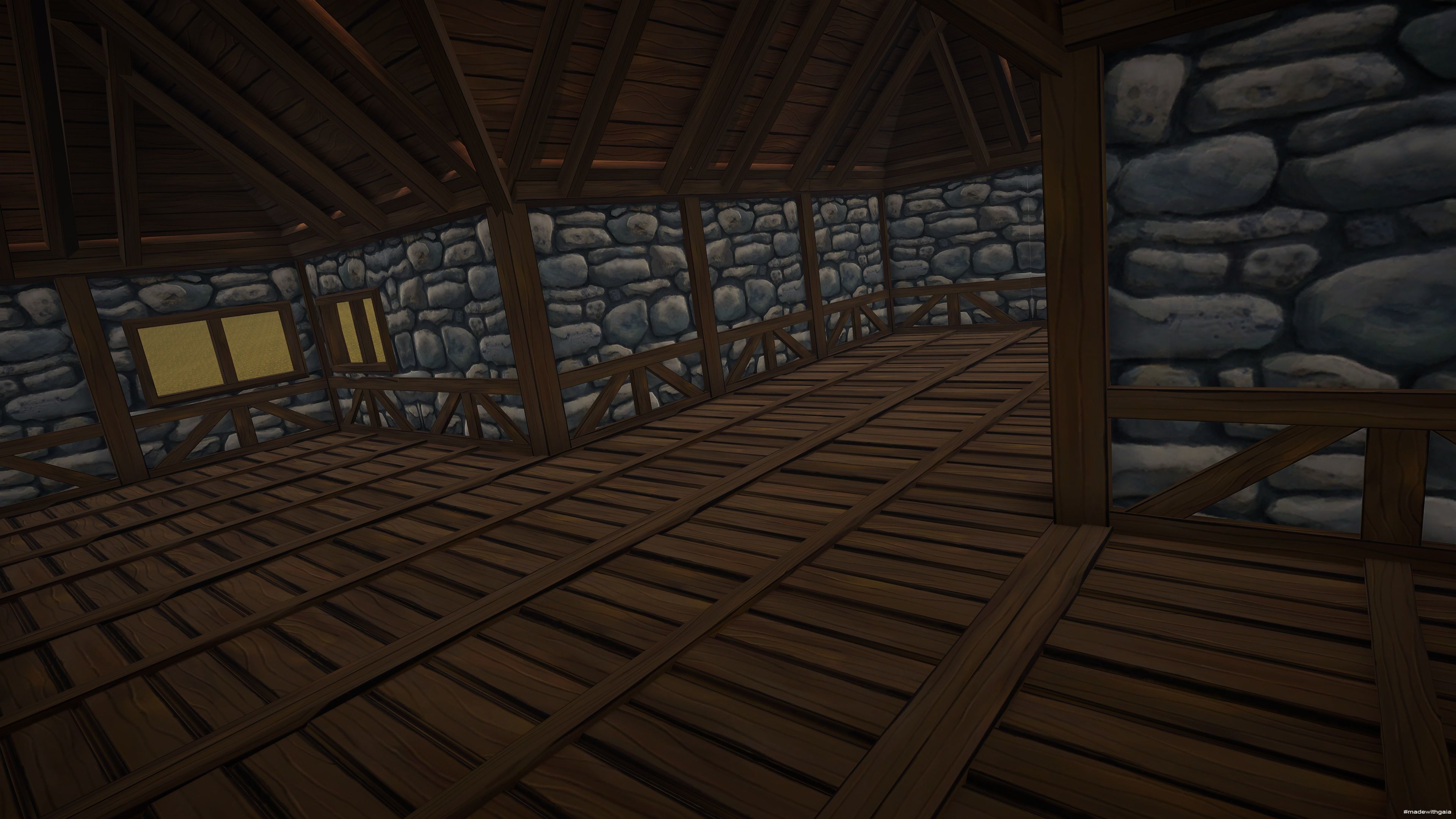 Animated Modular Medieval Buildings Low-poly 3D model_6