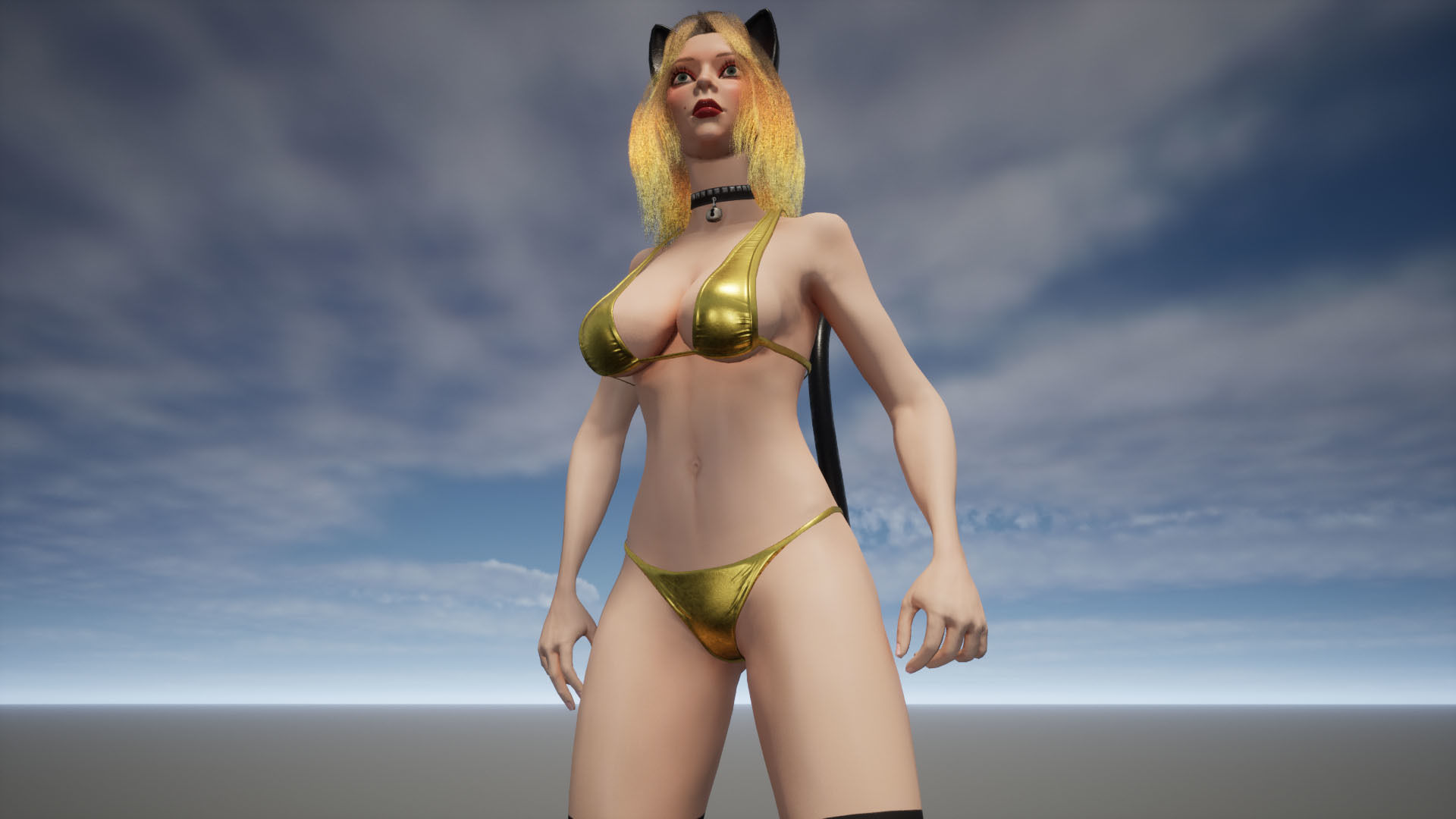 Rock Cat Girl  Low-poly 3D model_53