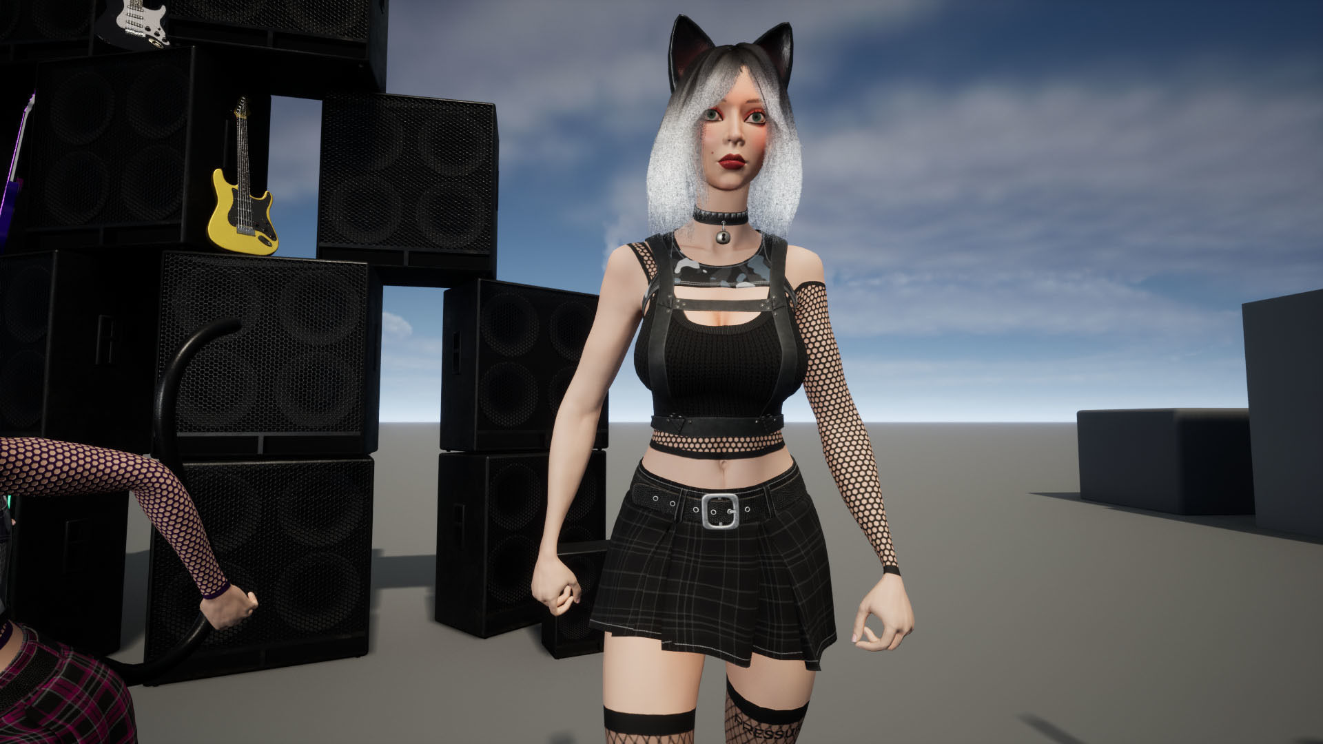 Rock Cat Girl  Low-poly 3D model_54