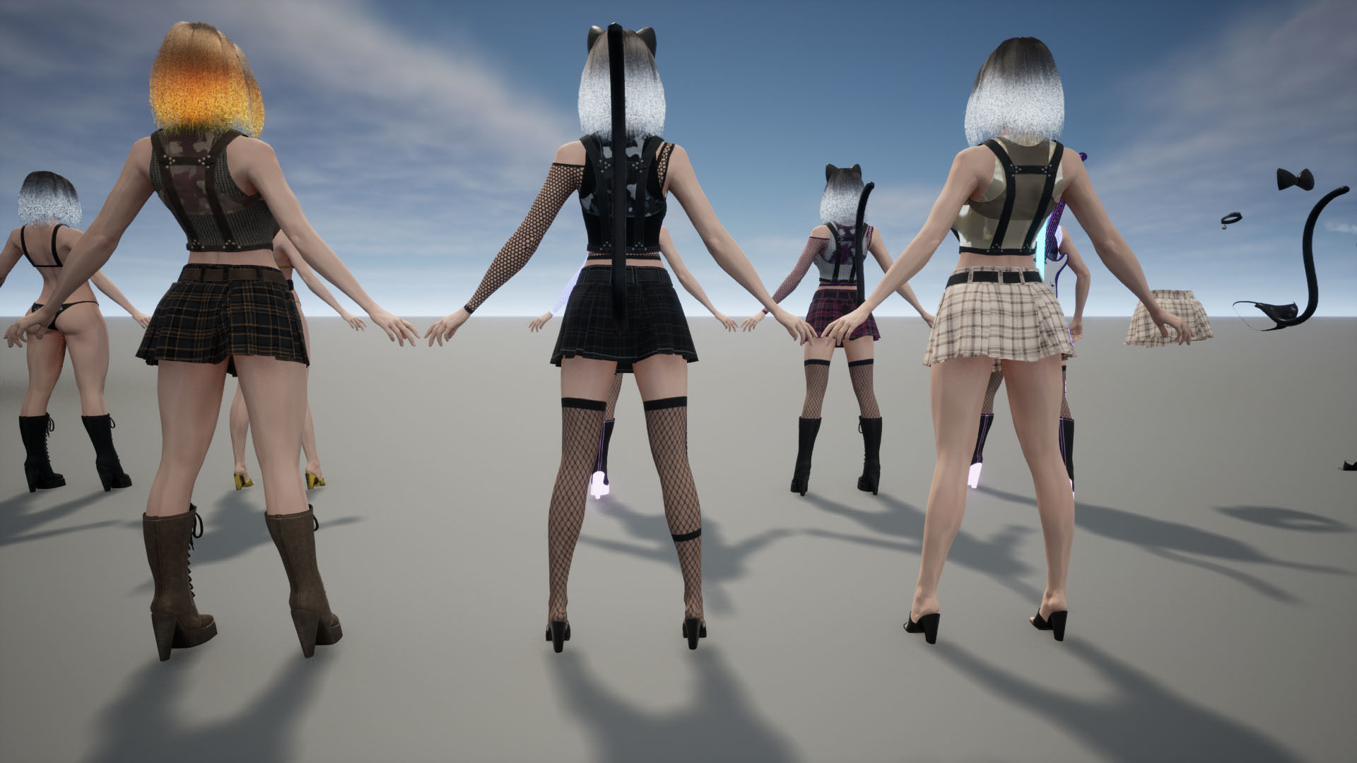 Rock Cat Girl  Low-poly 3D model_49