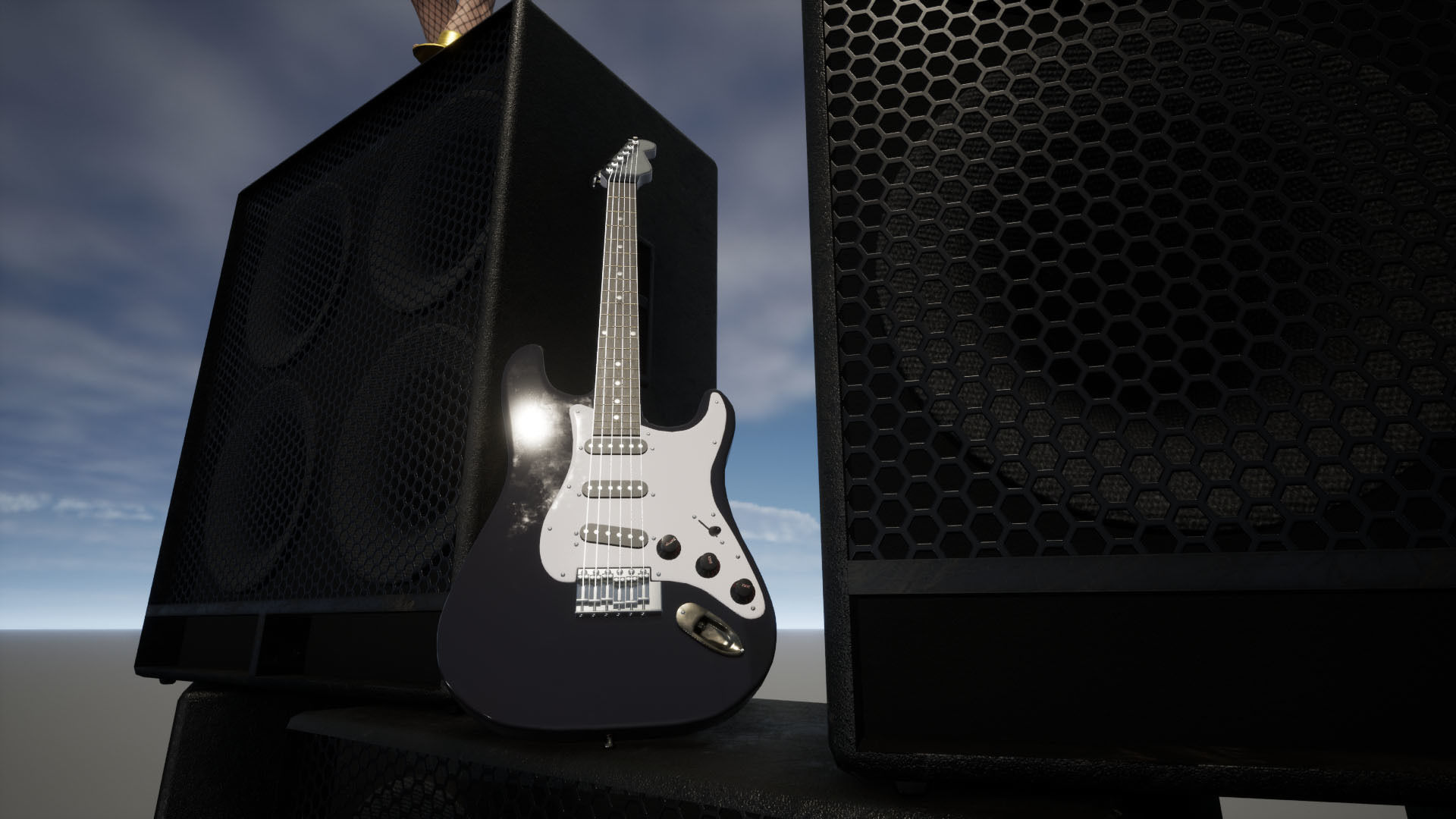 Rock Cat Girl  Low-poly 3D model_59