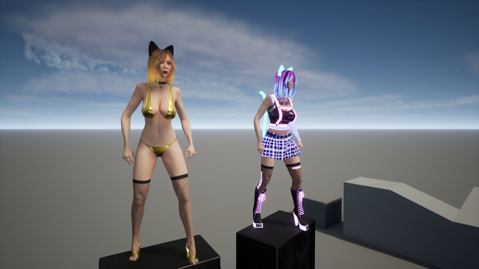 Rock Cat Girl  Low-poly 3D model_71