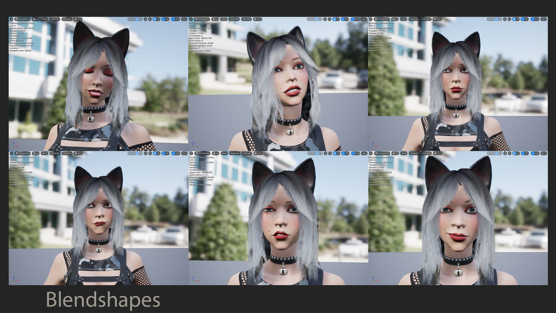 Rock Cat Girl  Low-poly 3D model_72