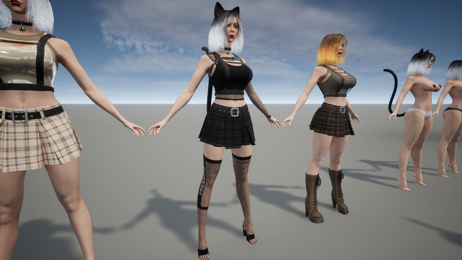 Rock Cat Girl  Low-poly 3D model_48