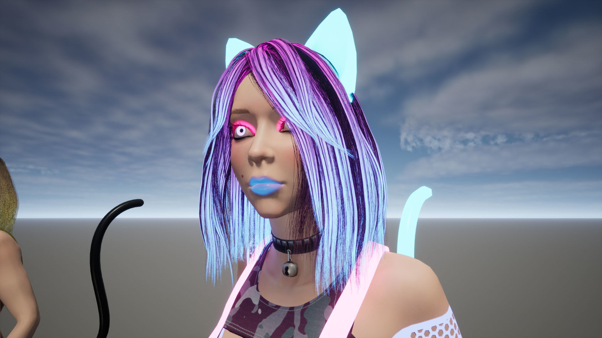 Rock Cat Girl  Low-poly 3D model_52