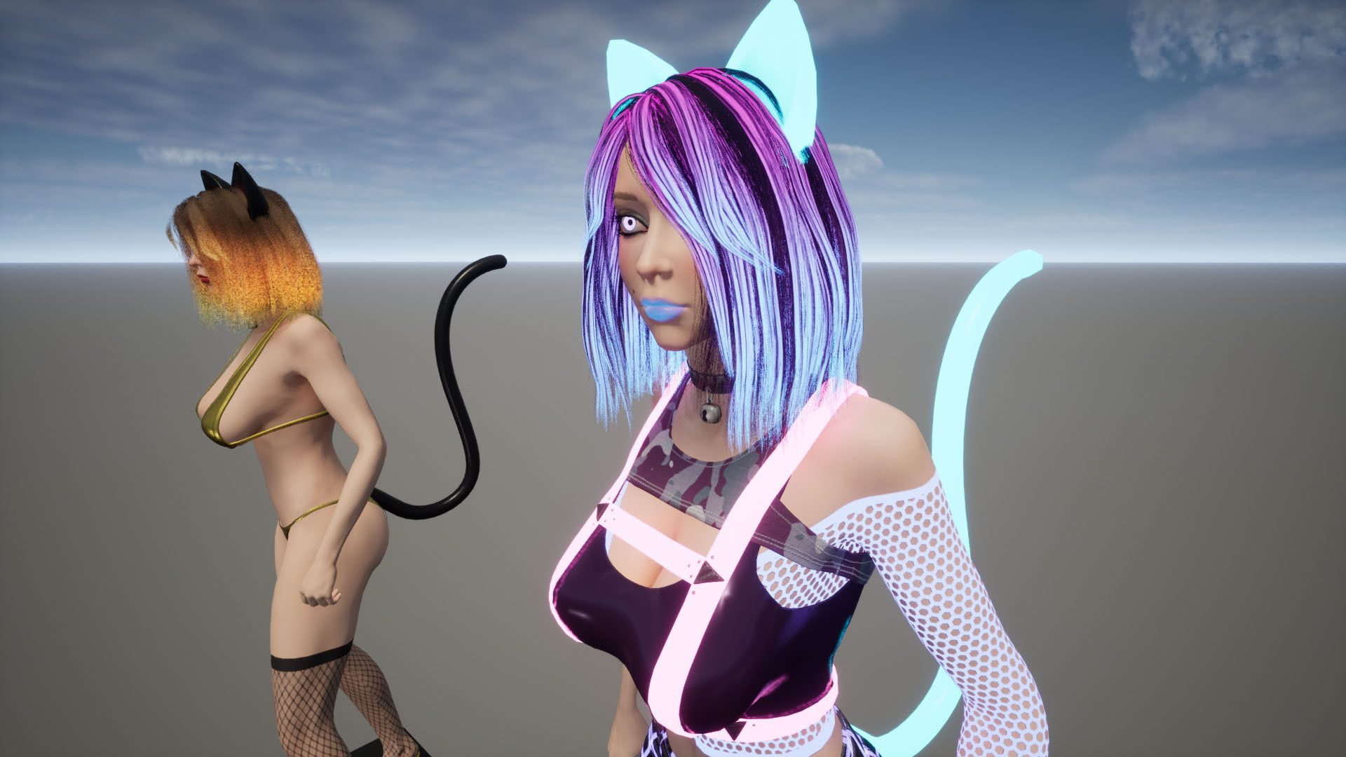 Rock Cat Girl  Low-poly 3D model_65
