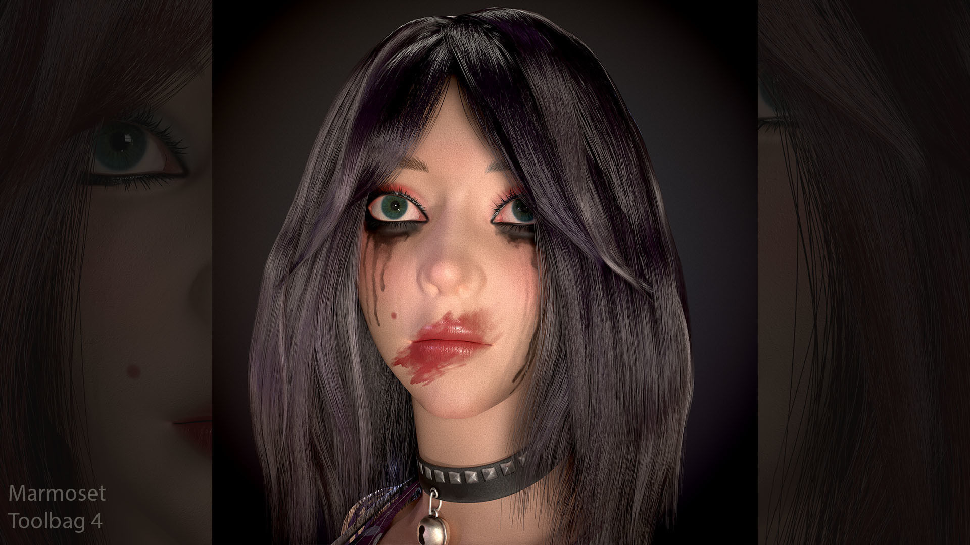 Rock Cat Girl  Low-poly 3D model_21