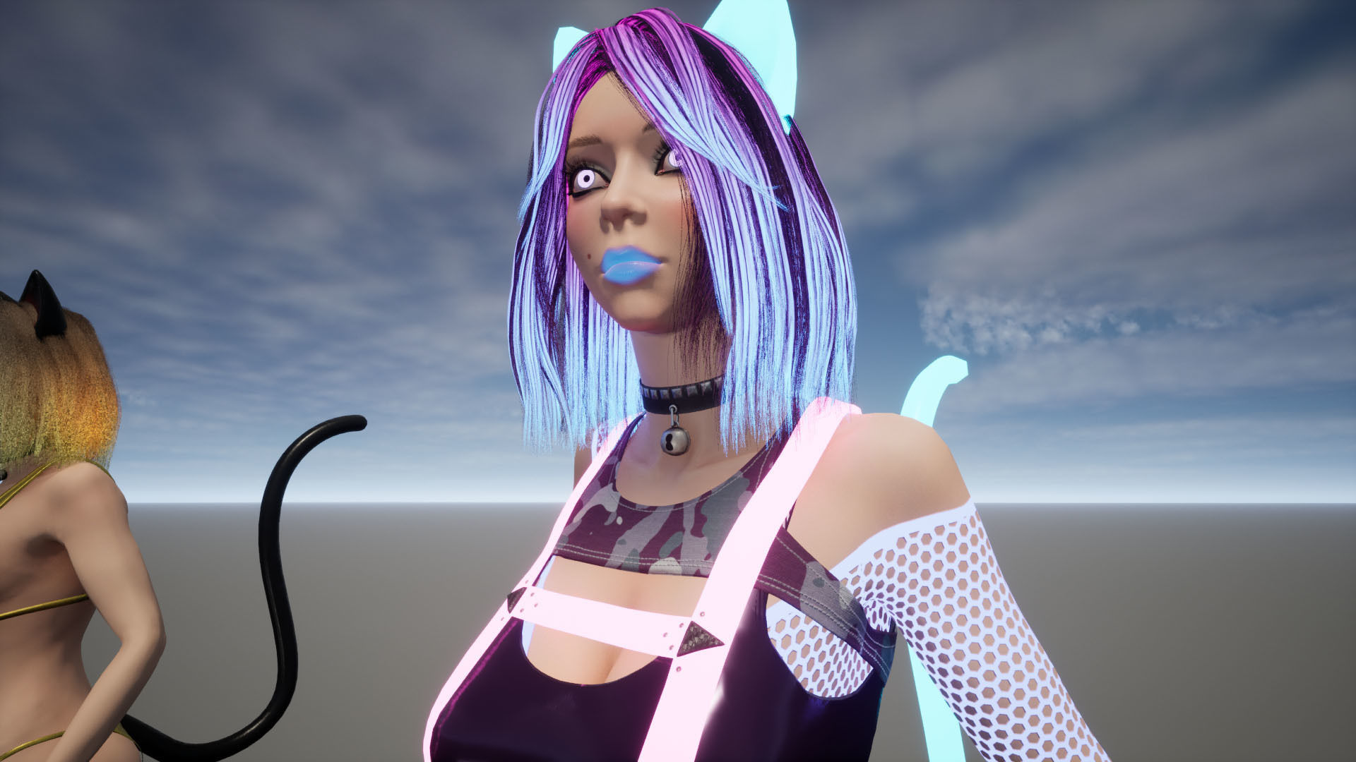 Rock Cat Girl  Low-poly 3D model_64