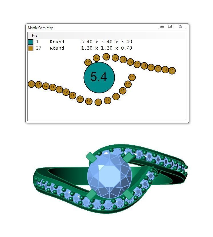 Ring162 gold engagement ring with diamonds 3D print model_6
