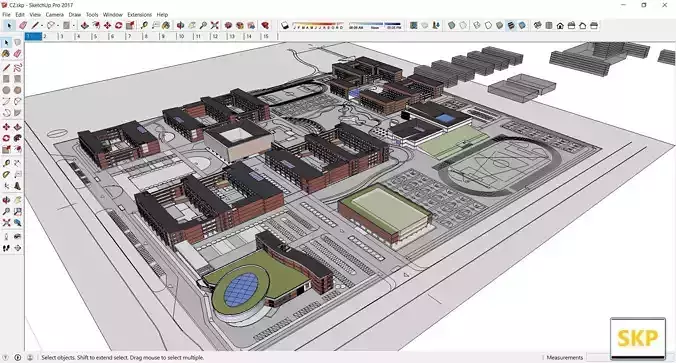 Sketchup School and University C2 Free 3D model