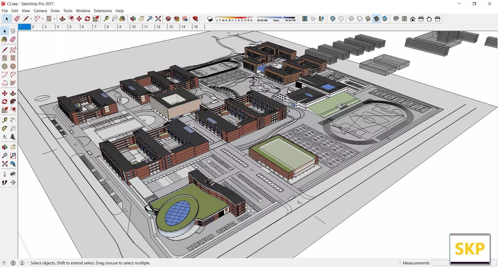 Sketchup School and University C2 Free 3D model