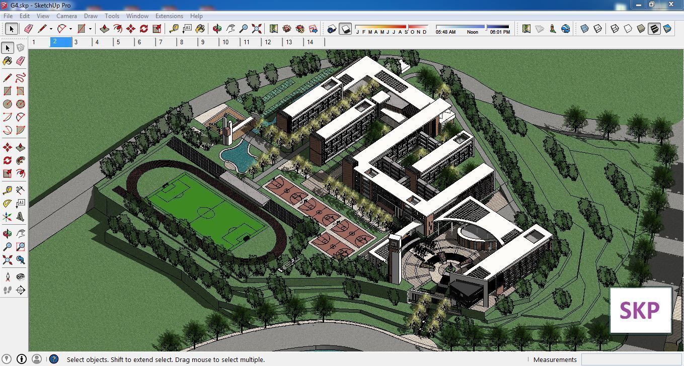 Sketchup School and University G4 3D model_1
