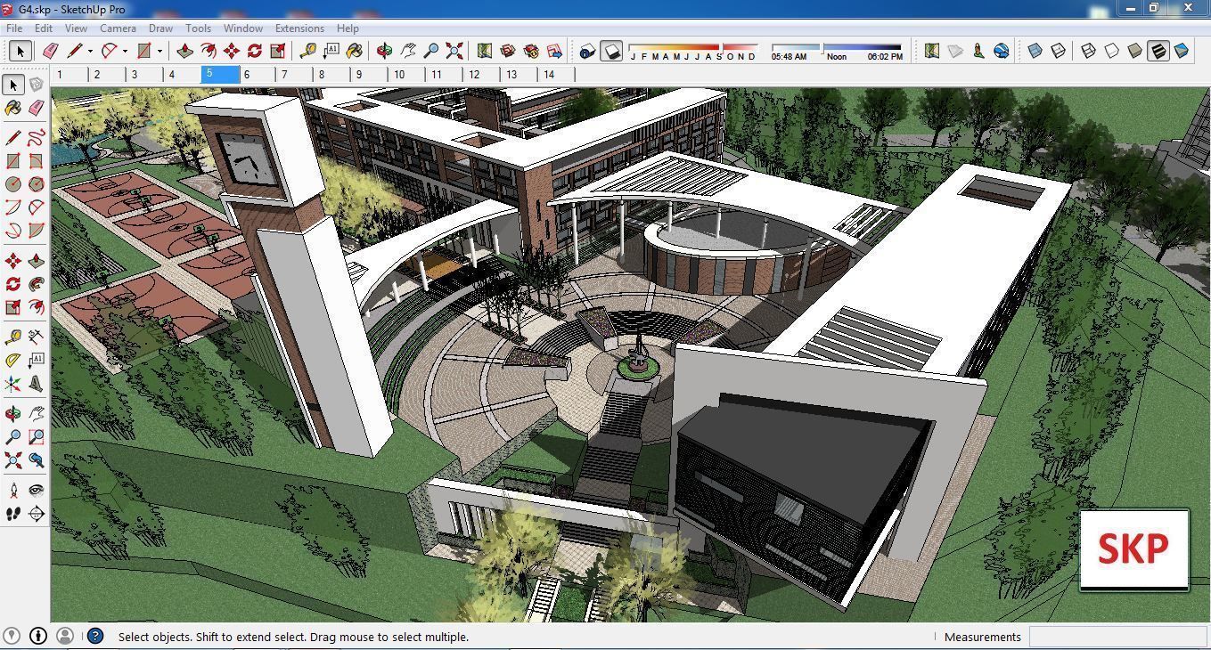 Sketchup School and University G4 3D model_2
