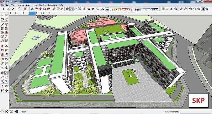 Sketchup School and University G7 3D model