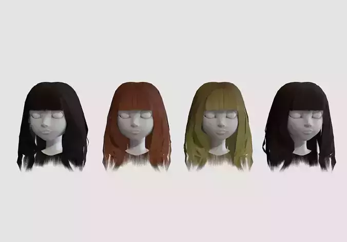 hairstyle in 4 colors