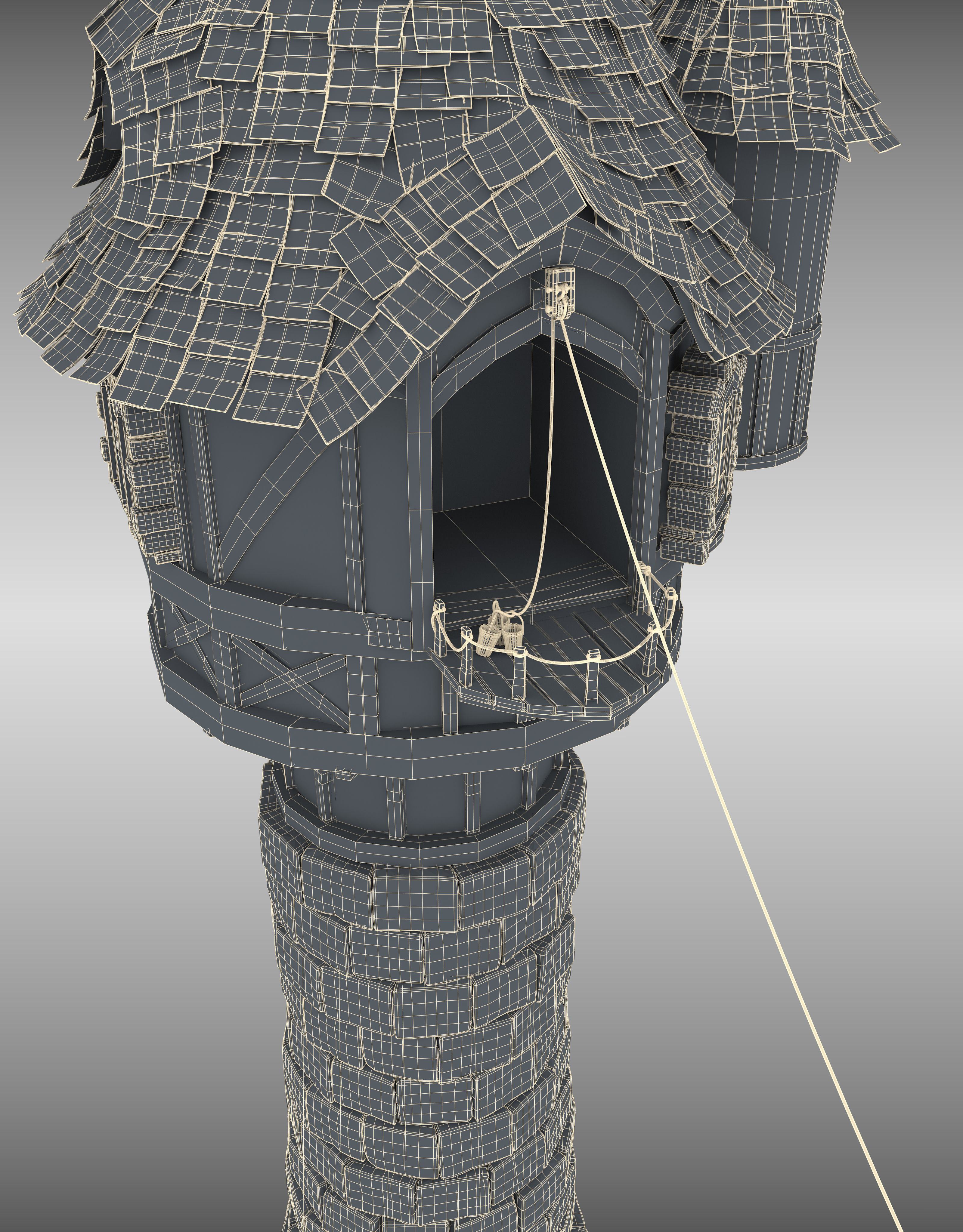 Watchtower castle 3D model_11