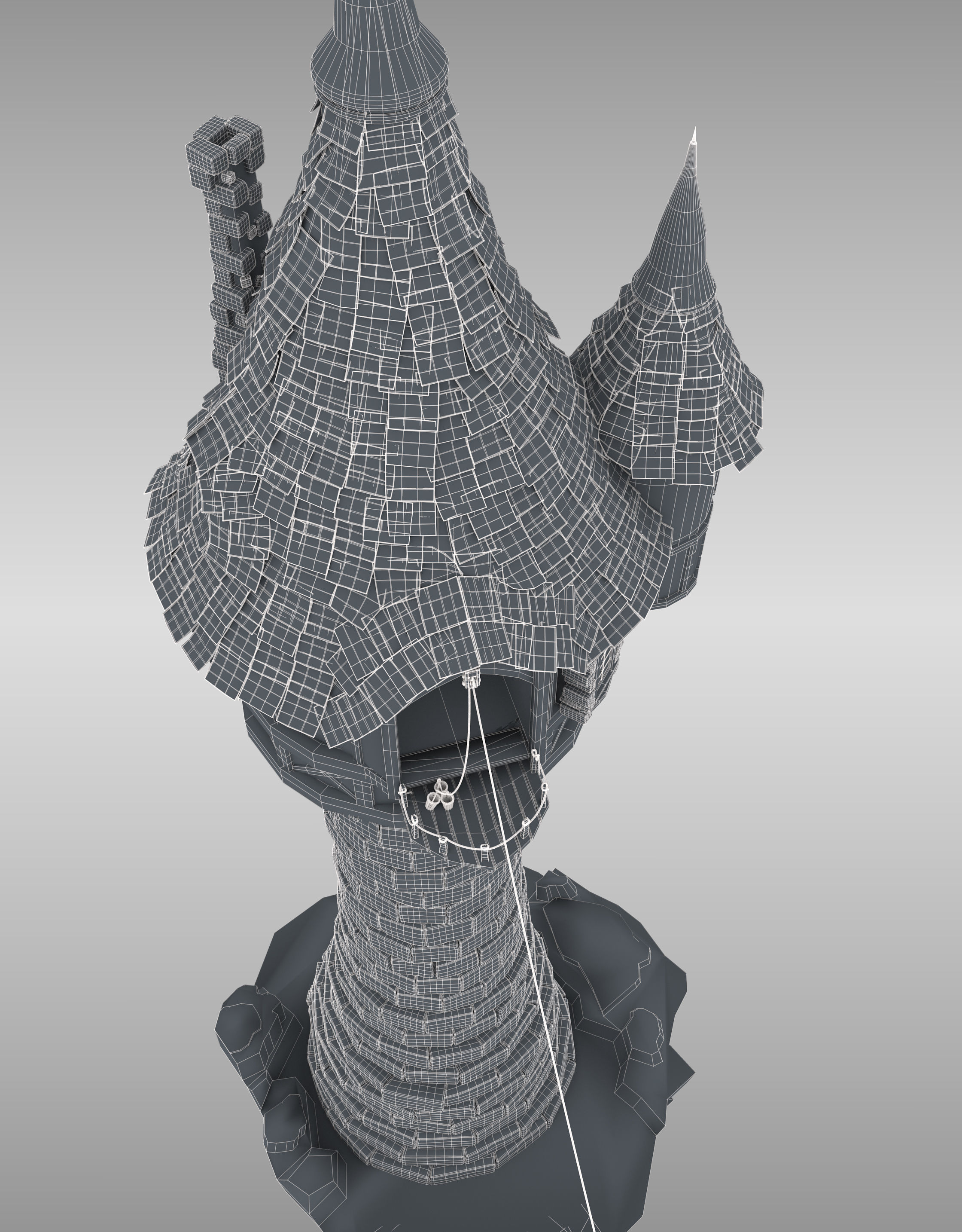 Watchtower castle 3D model_10