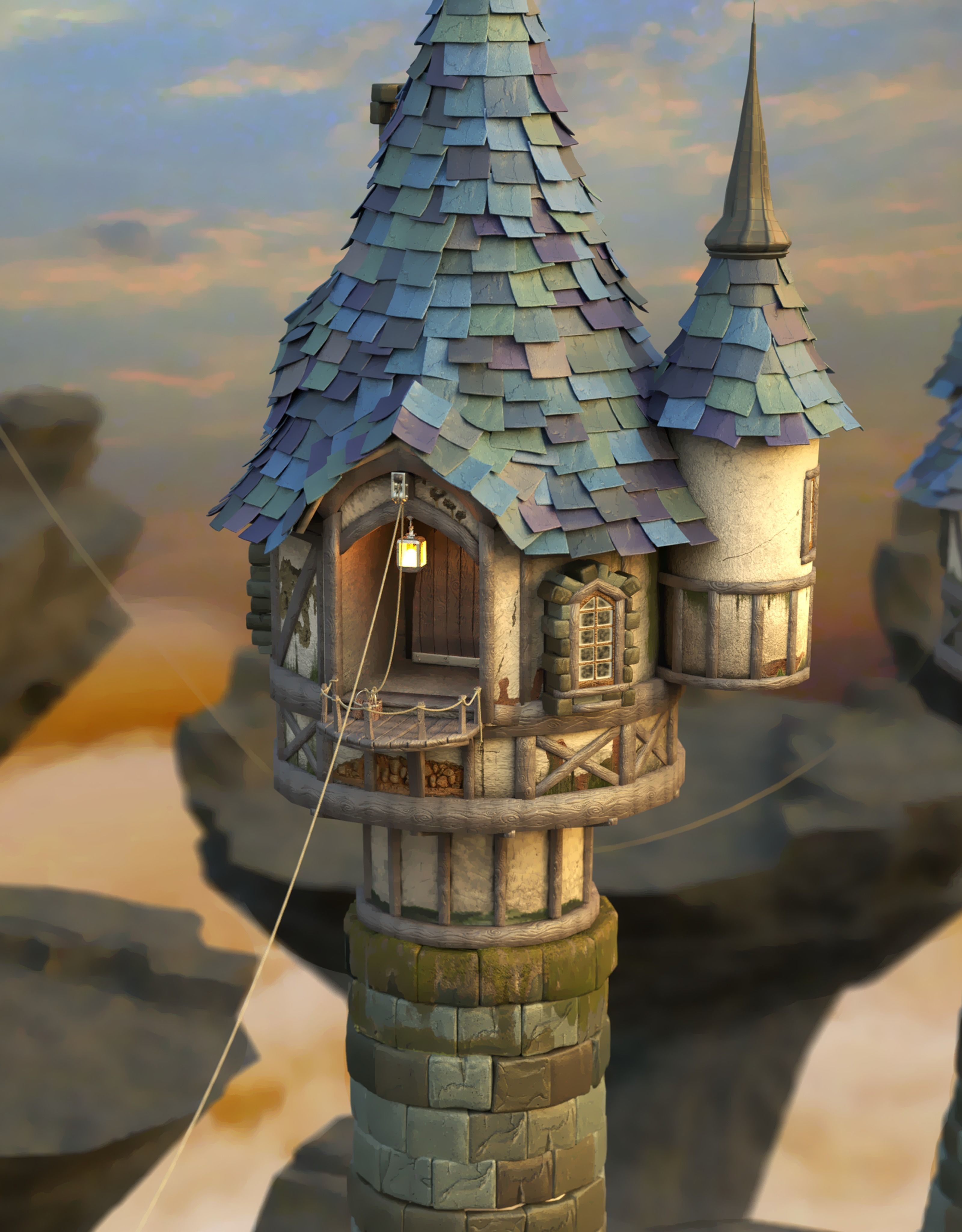 Watchtower castle 3D model_1