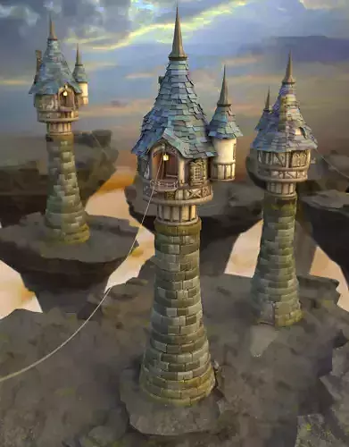 Watchtower castle 3D model Watchtower castle 3D model