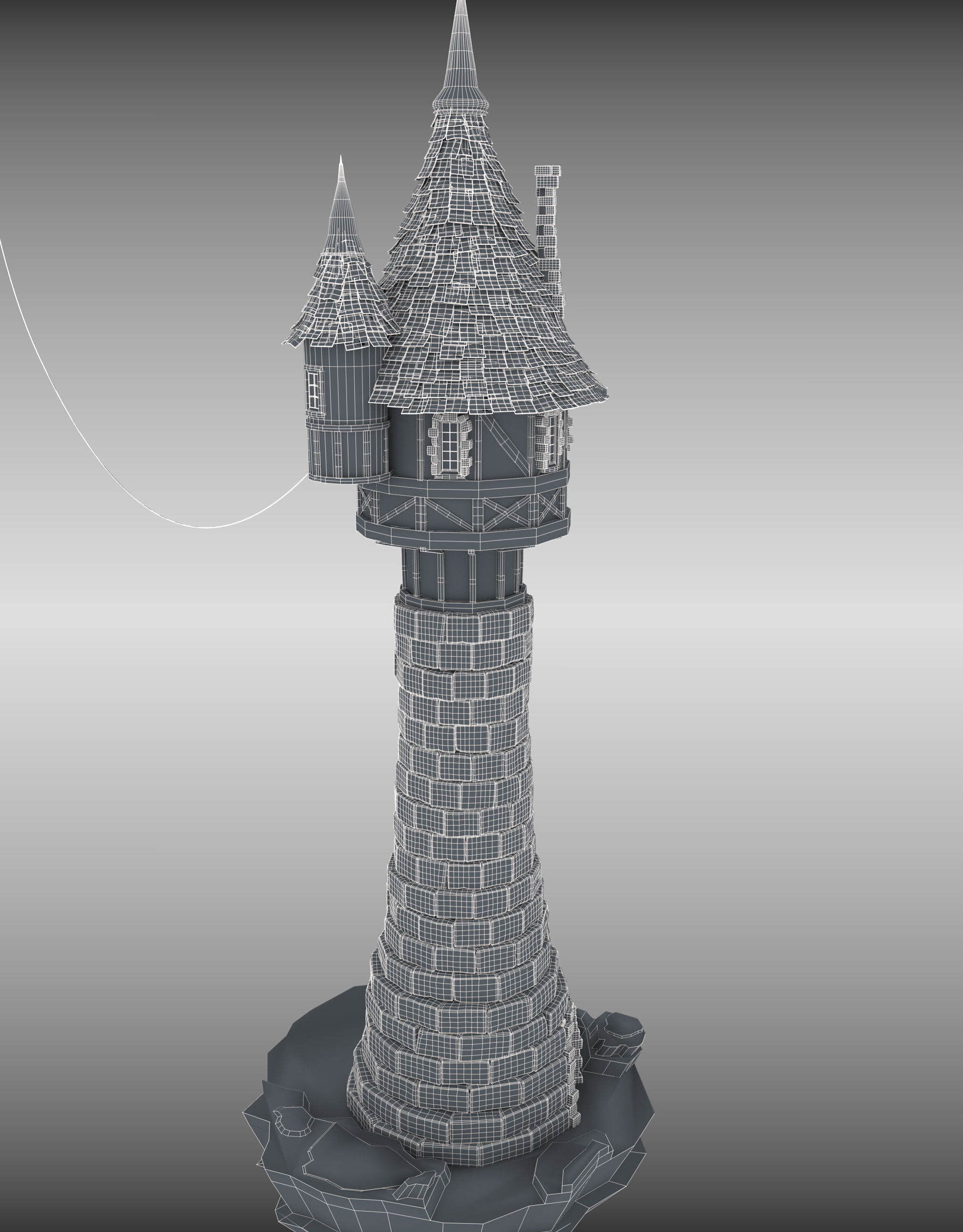 Watchtower castle 3D model_15