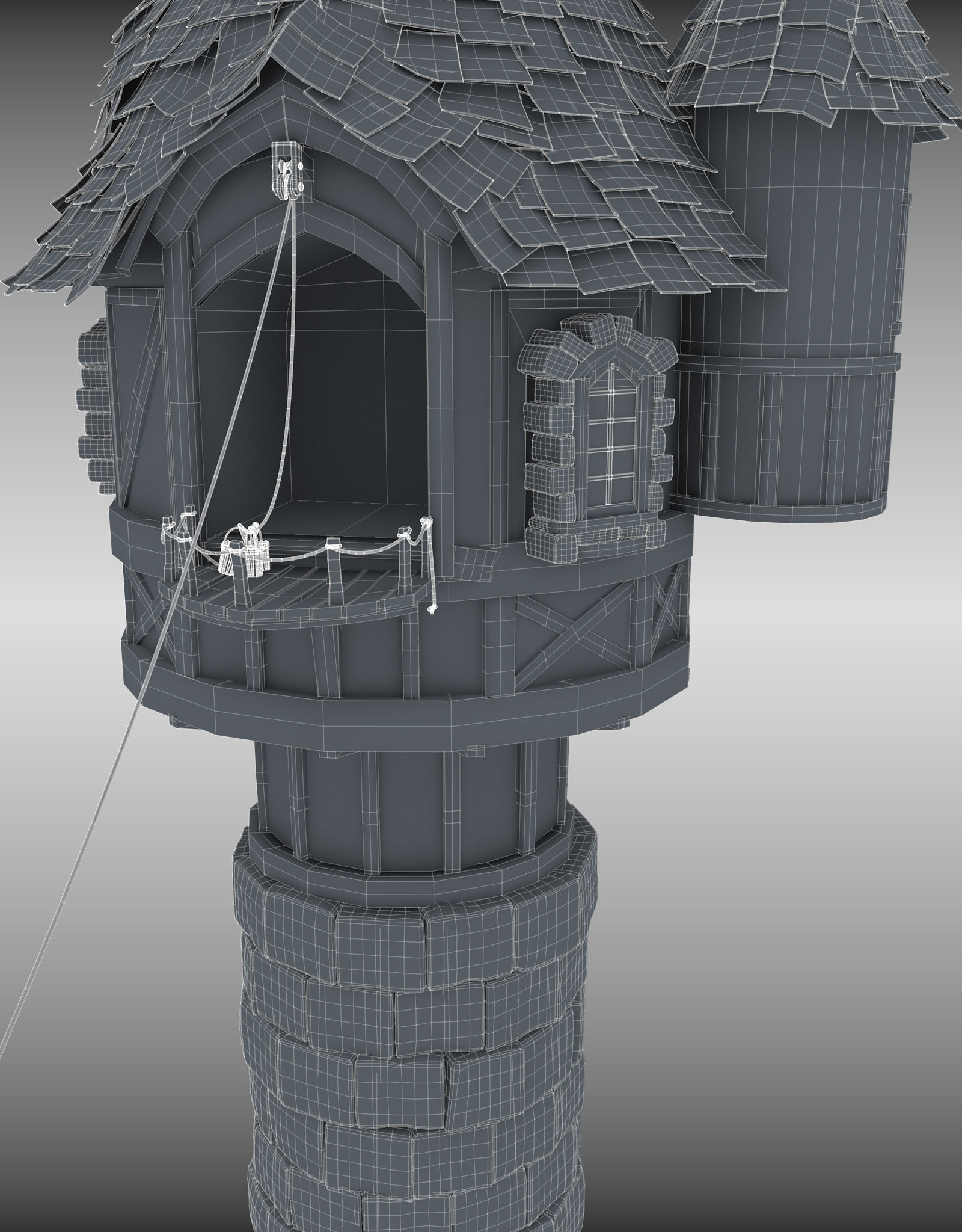 Watchtower castle 3D model_13