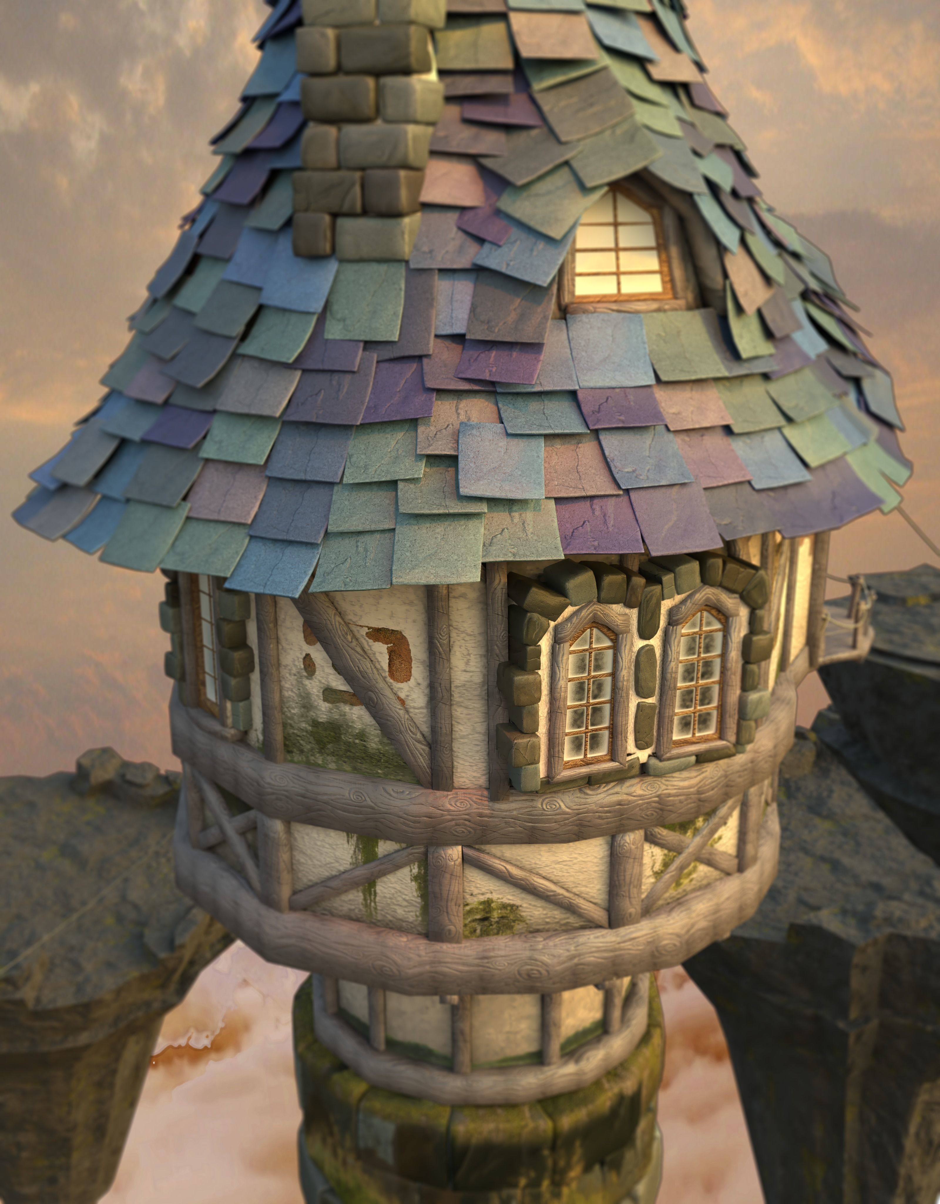 Watchtower castle 3D model_5