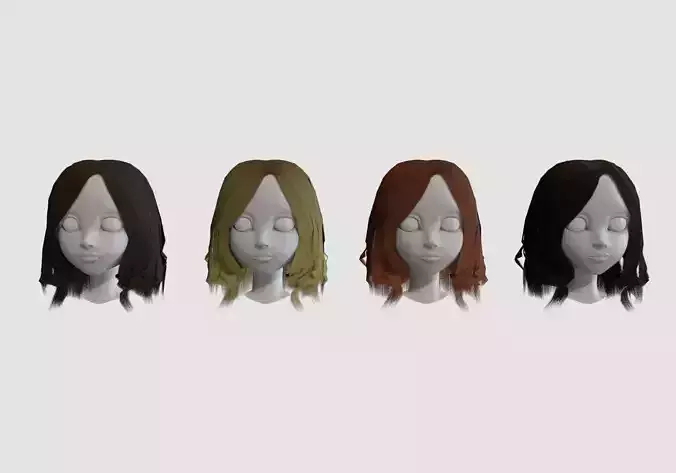 hairstyle in 4 colors