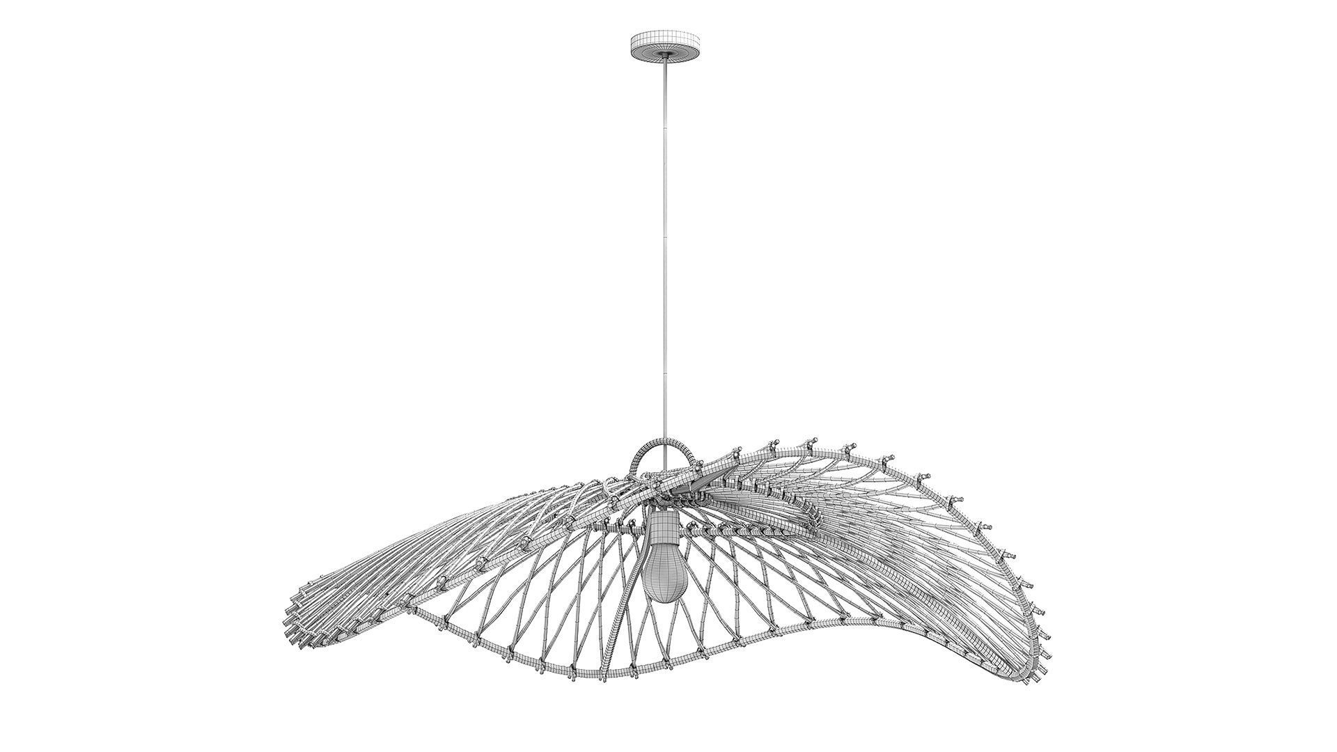 The Chapeau Pendant Natural Lamp Bazar Bizar 3D model_9