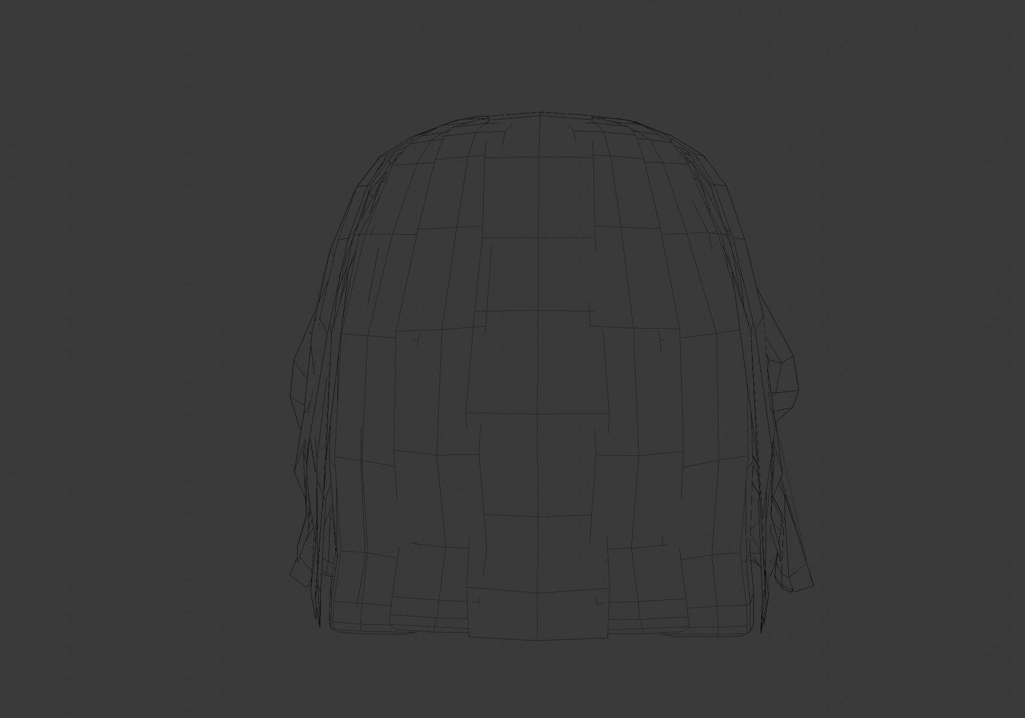 hairstyle in 4 colors Low-poly 3D model_9