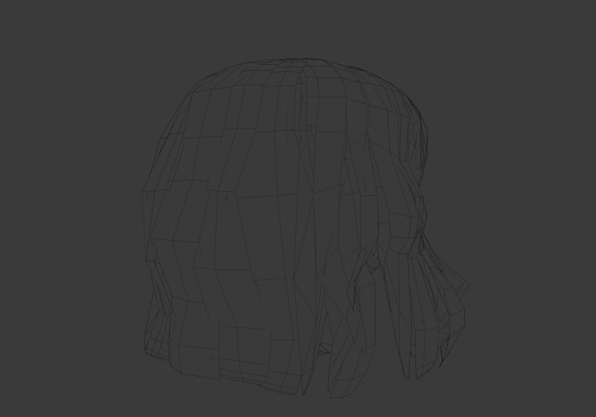 hairstyle in 4 colors Low-poly 3D model_8